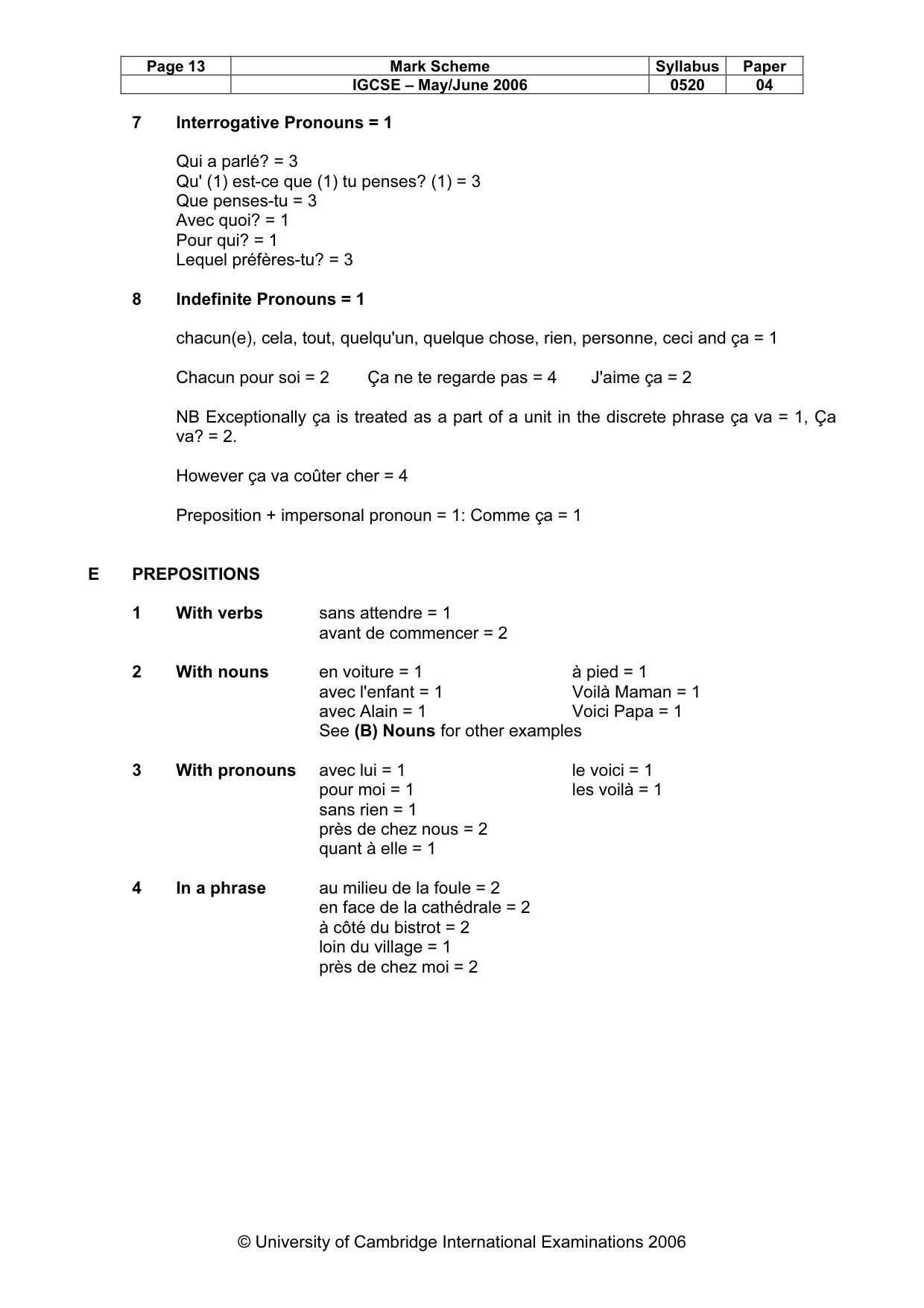 Mark scheme, page 13 of 16