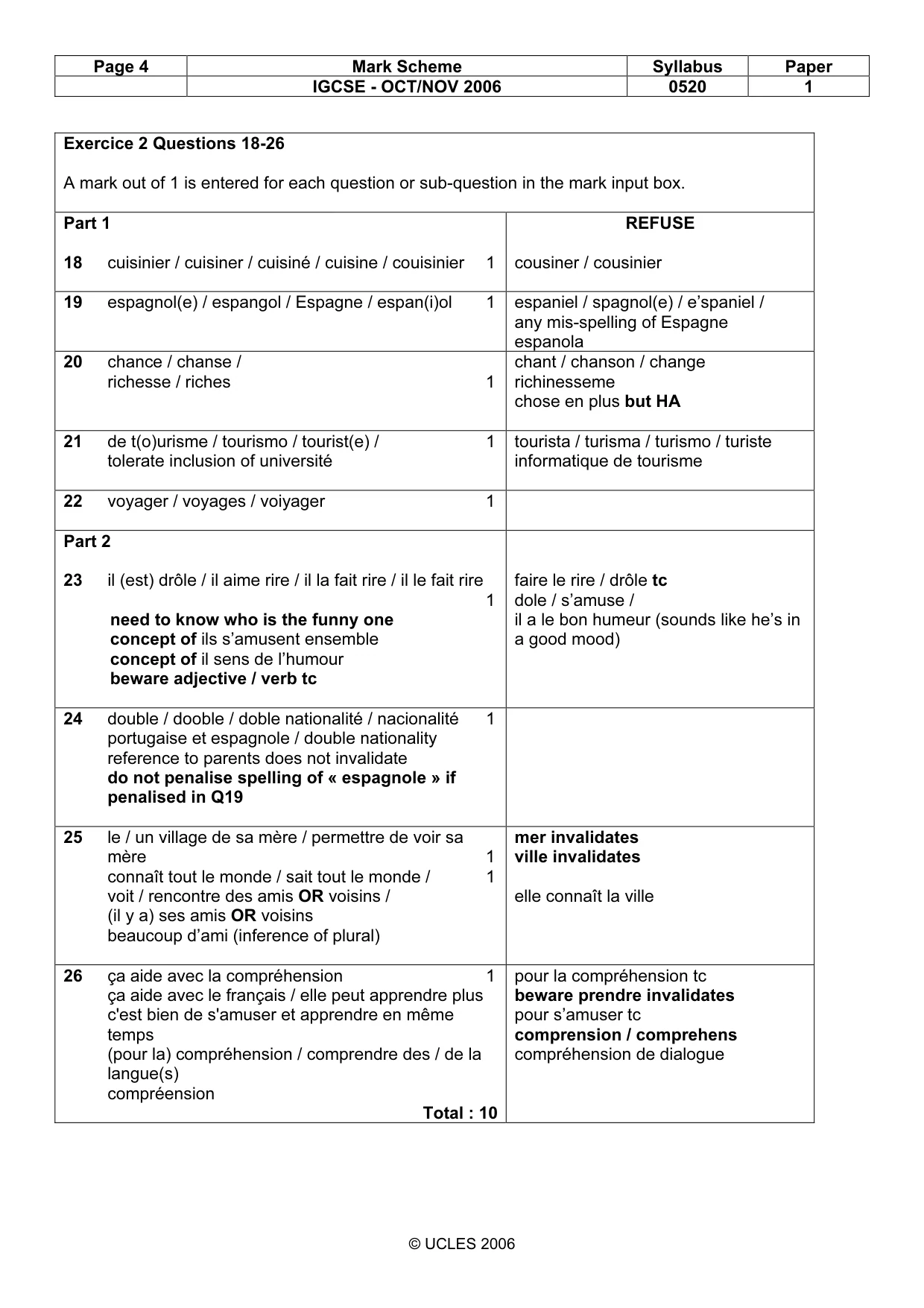 Mark scheme, page 4 of 6
