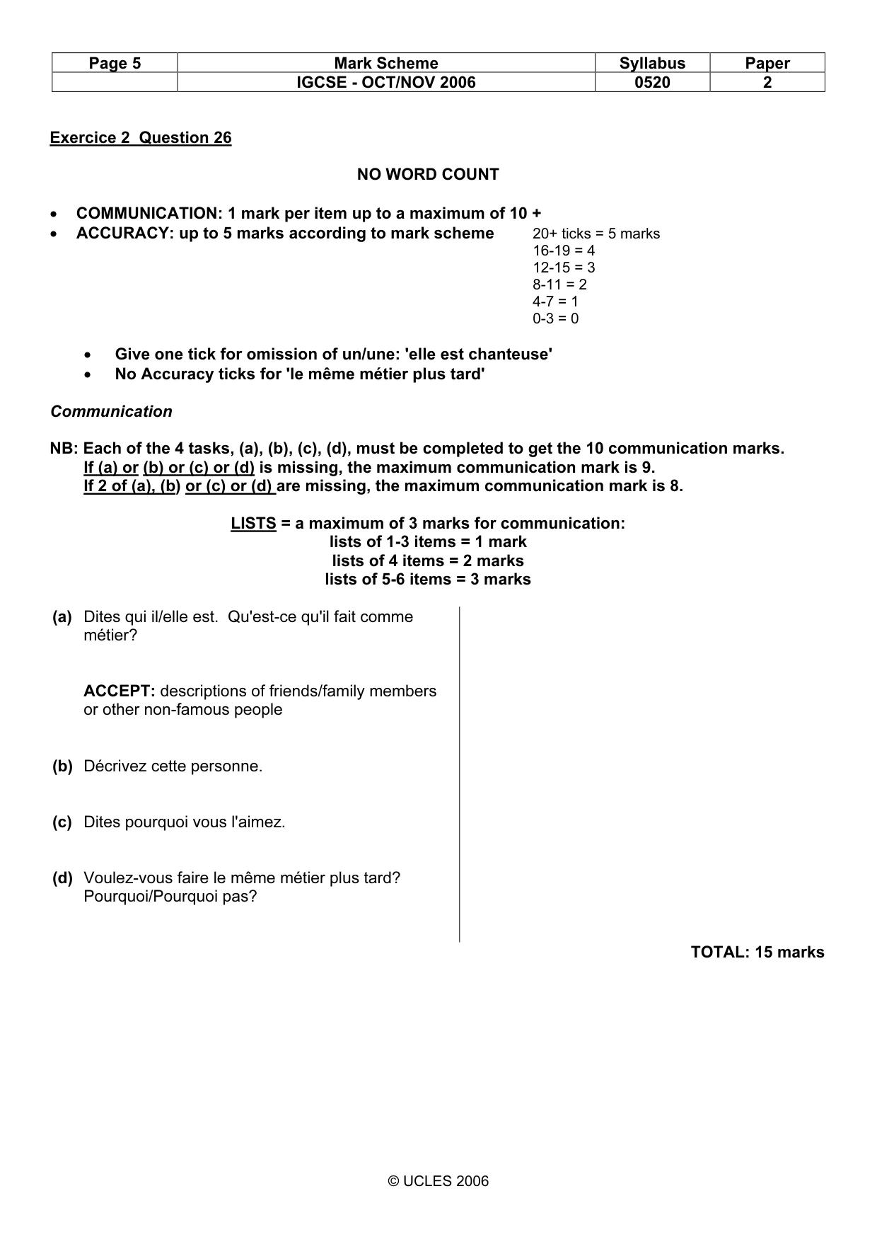 Mark scheme, page 5 of 28