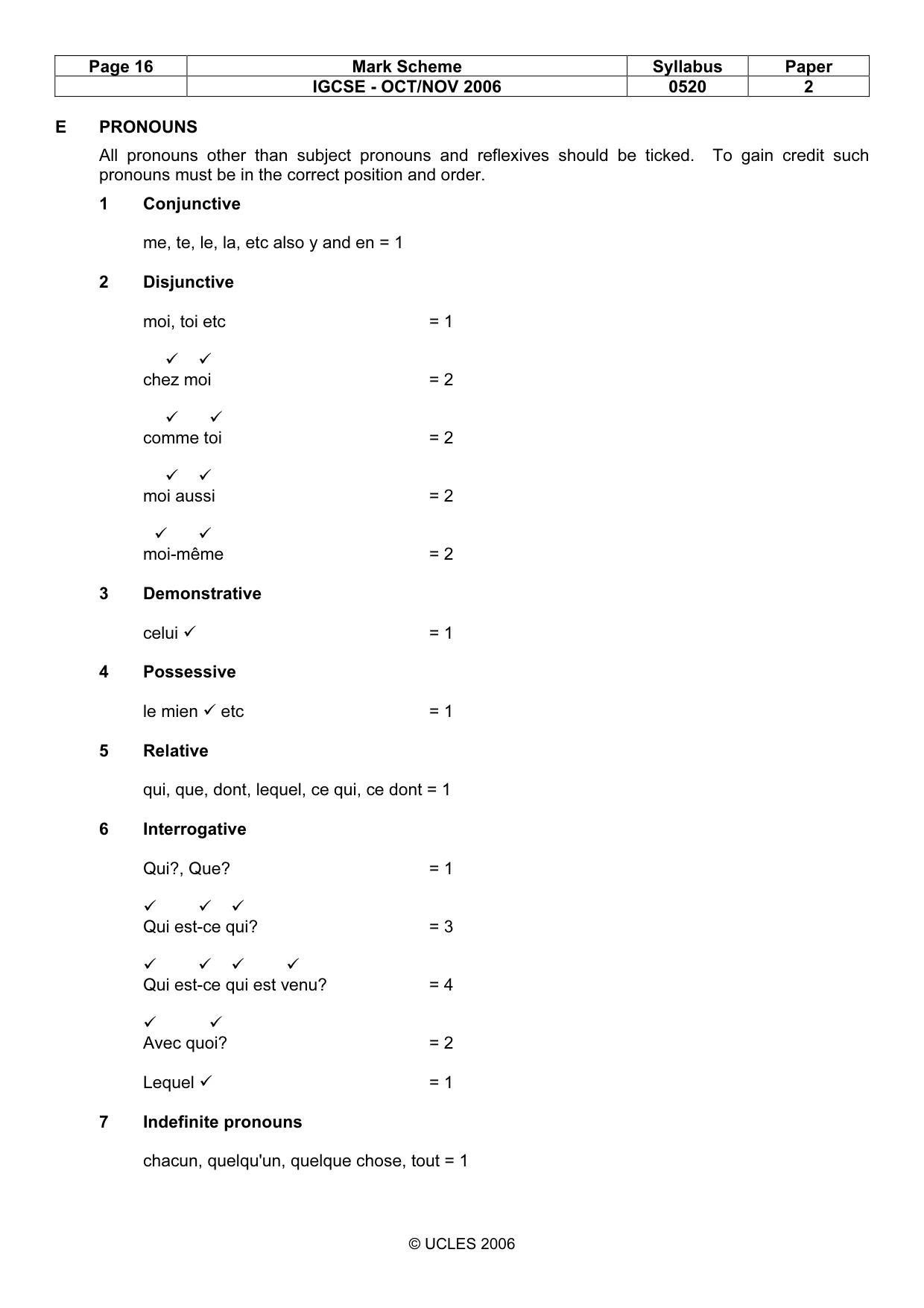 Mark scheme, page 16 of 28