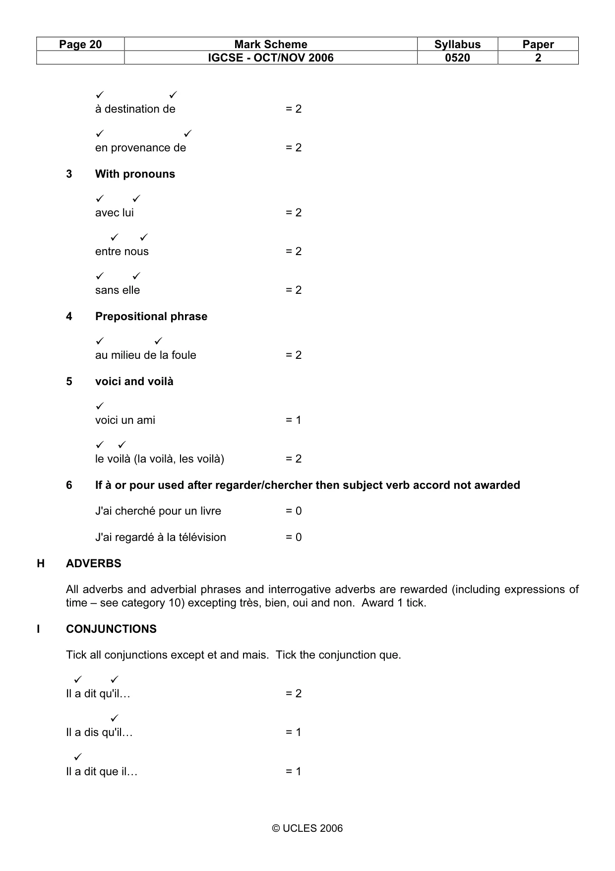Mark scheme, page 20 of 28