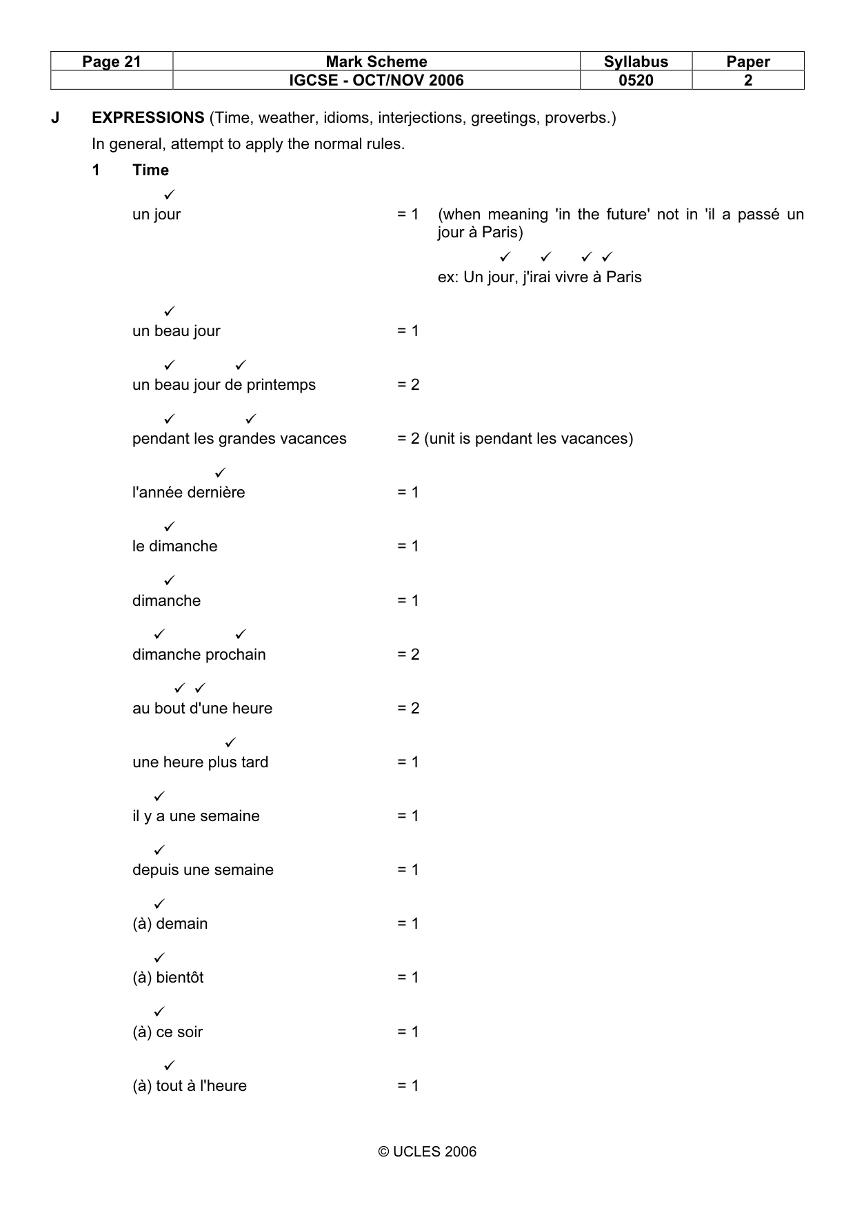 Mark scheme, page 21 of 28