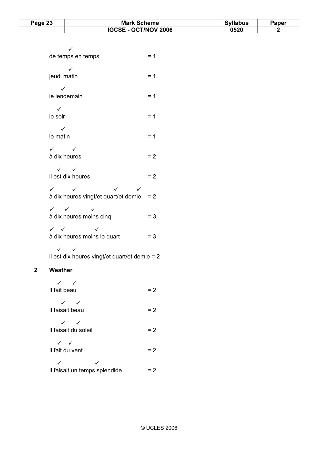 Mark scheme, page 23 of 28