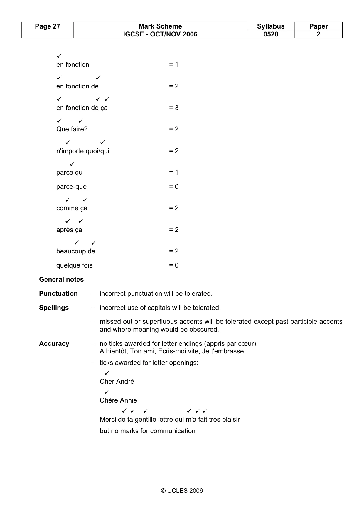 Mark scheme, page 27 of 28