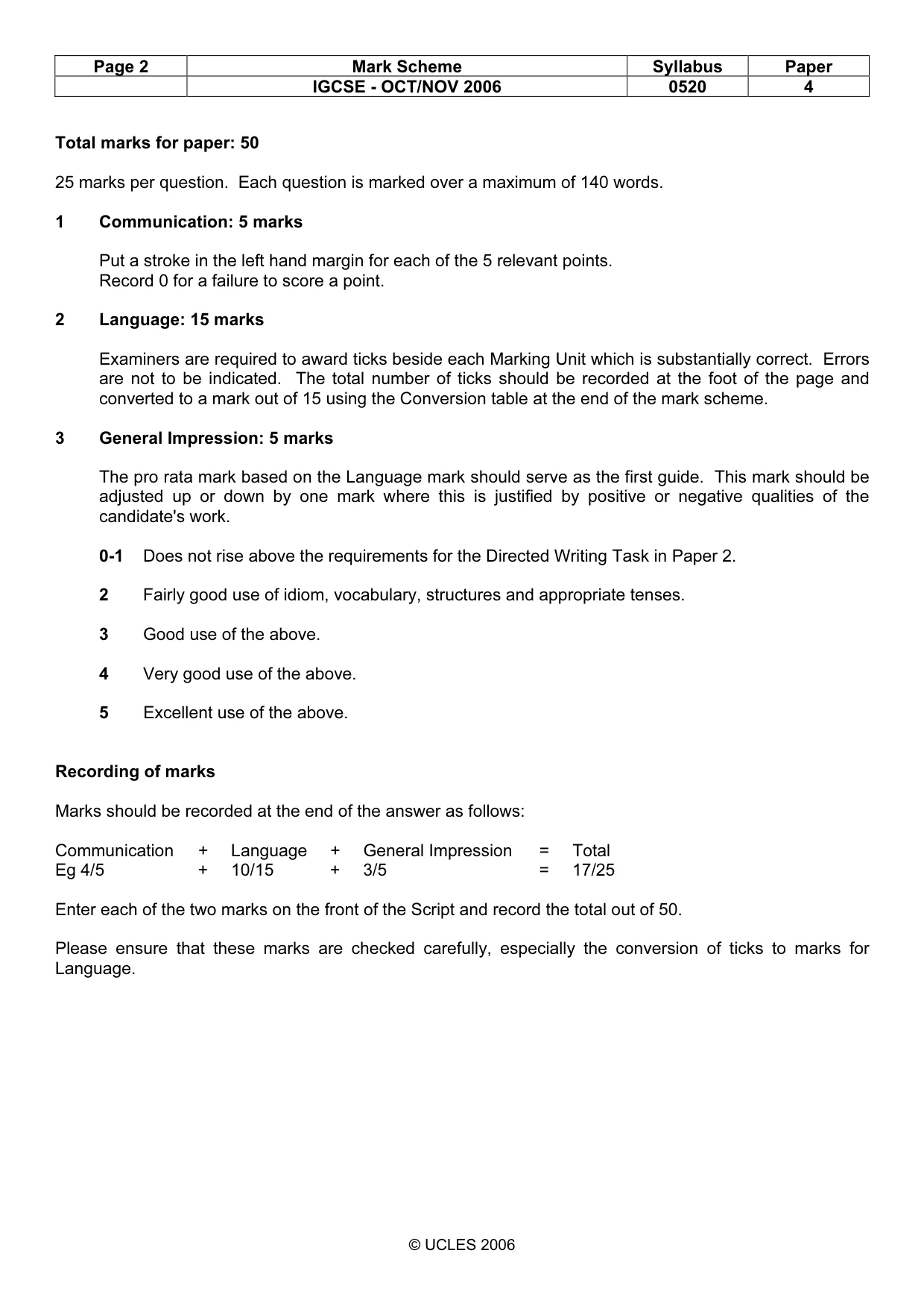 Mark scheme, page 2 of 16