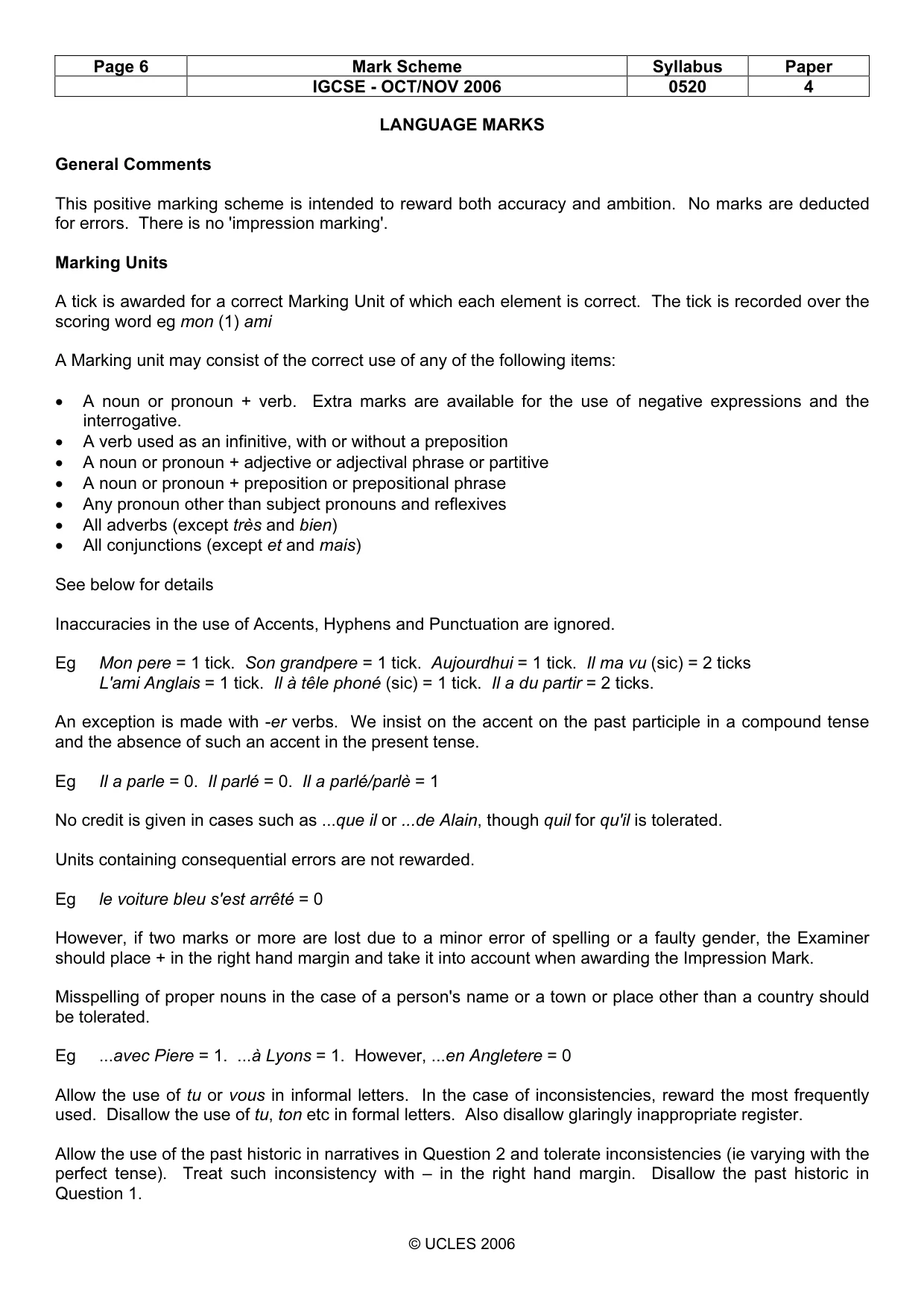 Mark scheme, page 6 of 16