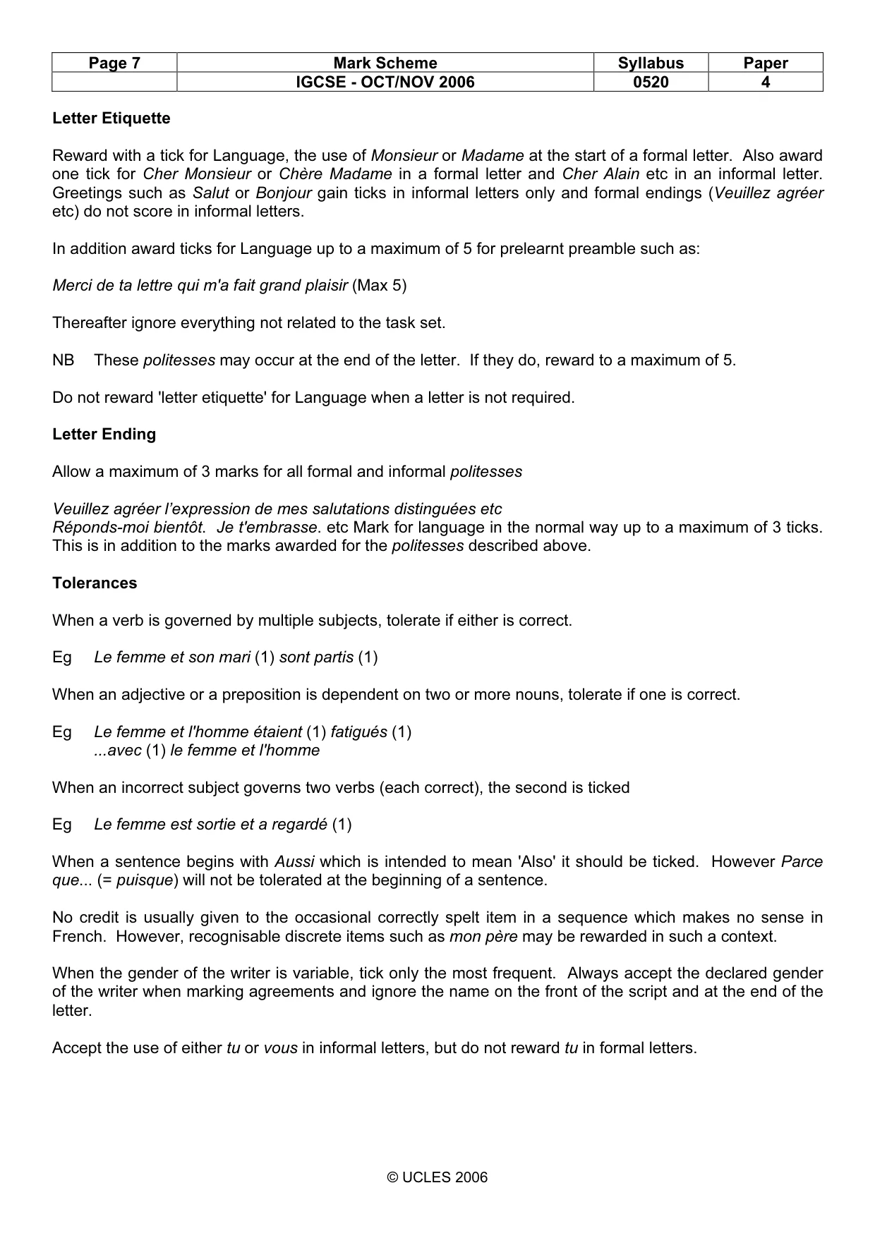 Mark scheme, page 7 of 16