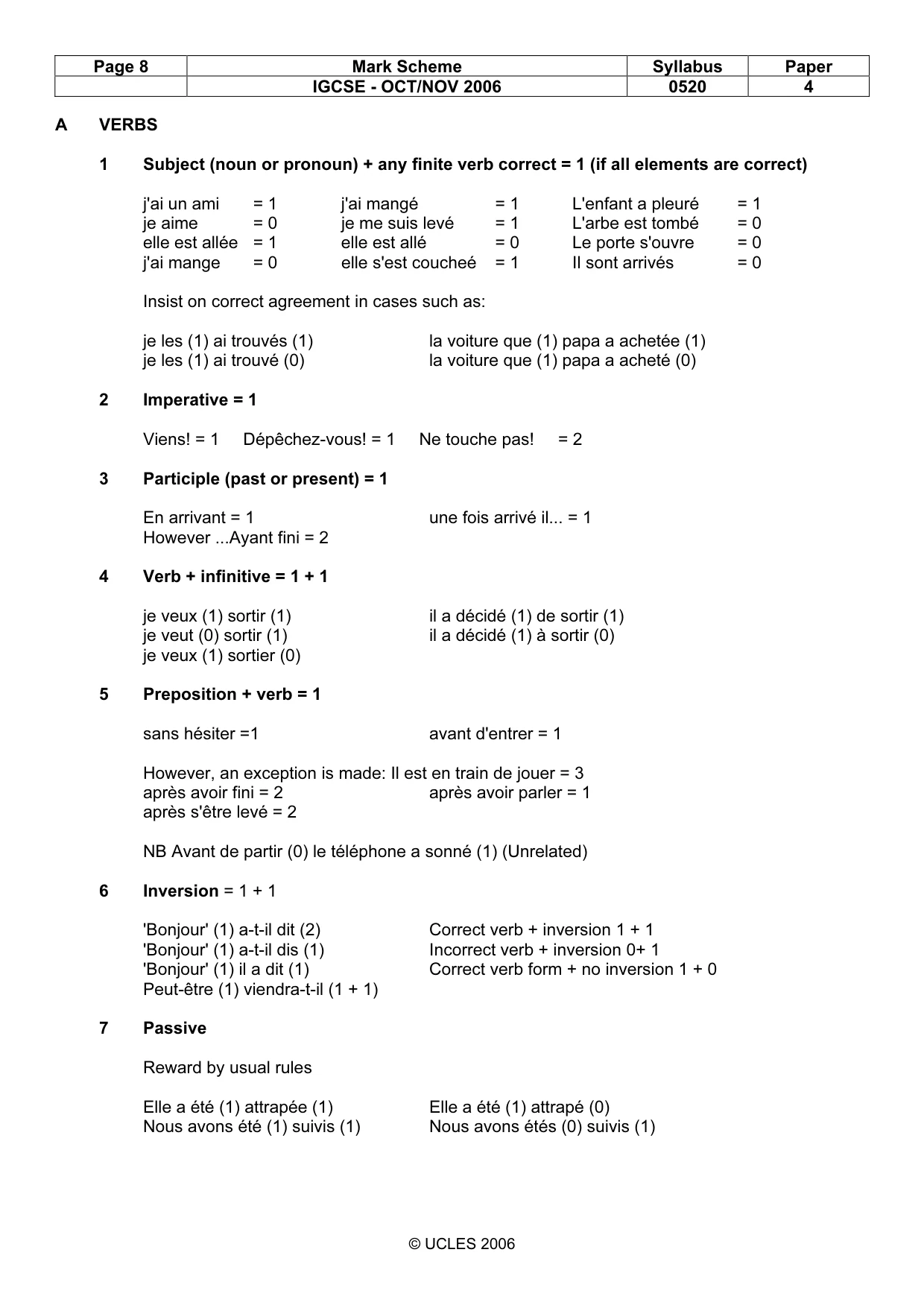 Mark scheme, page 8 of 16