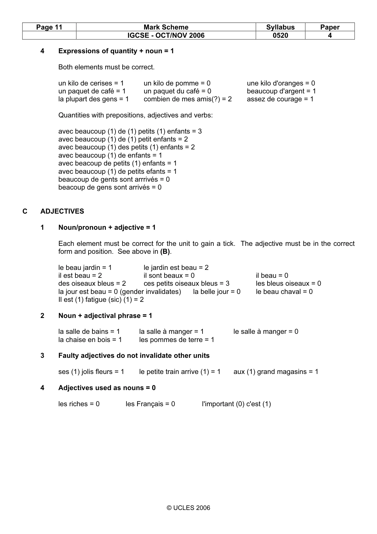 Mark scheme, page 11 of 16