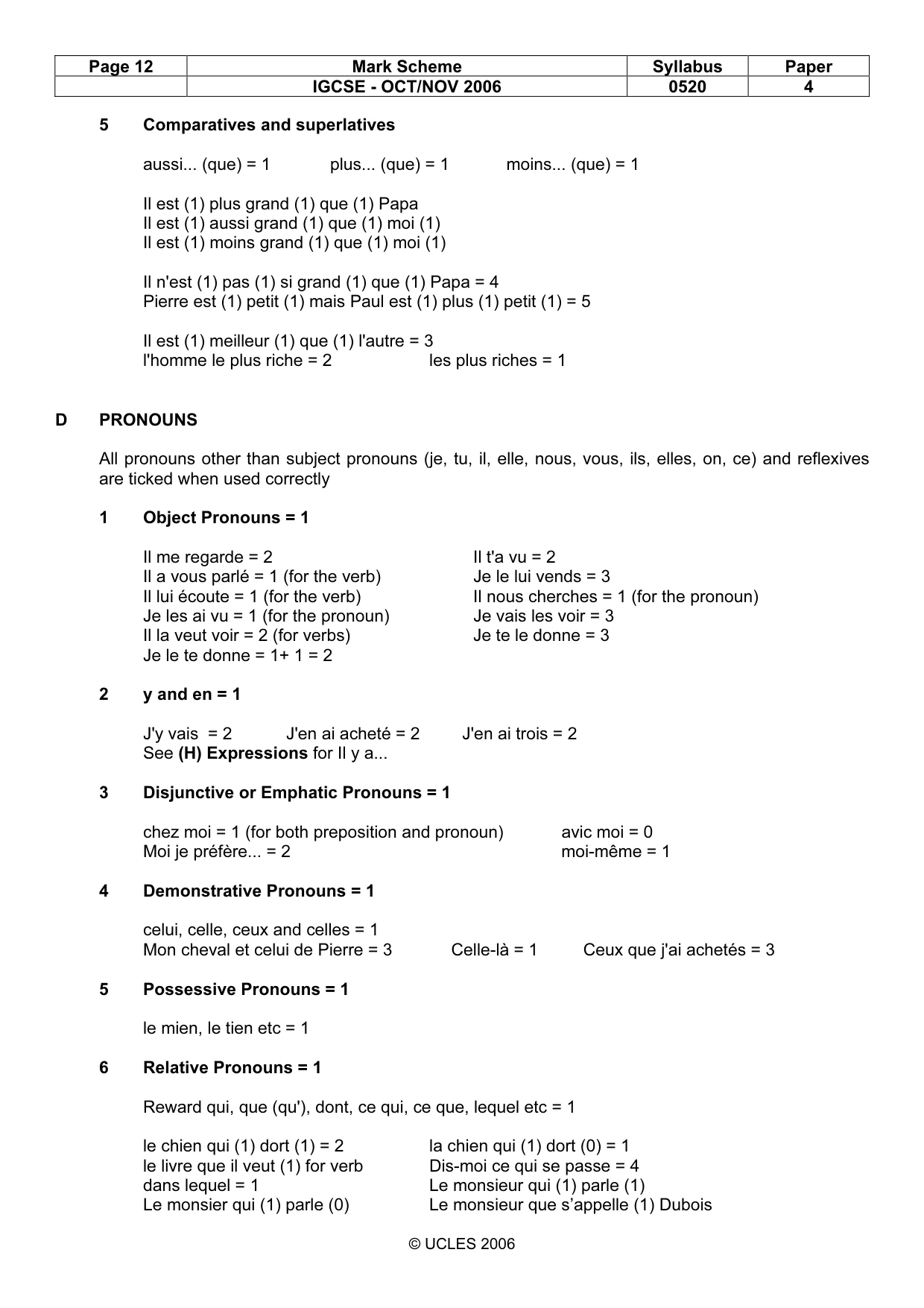 Mark scheme, page 12 of 16
