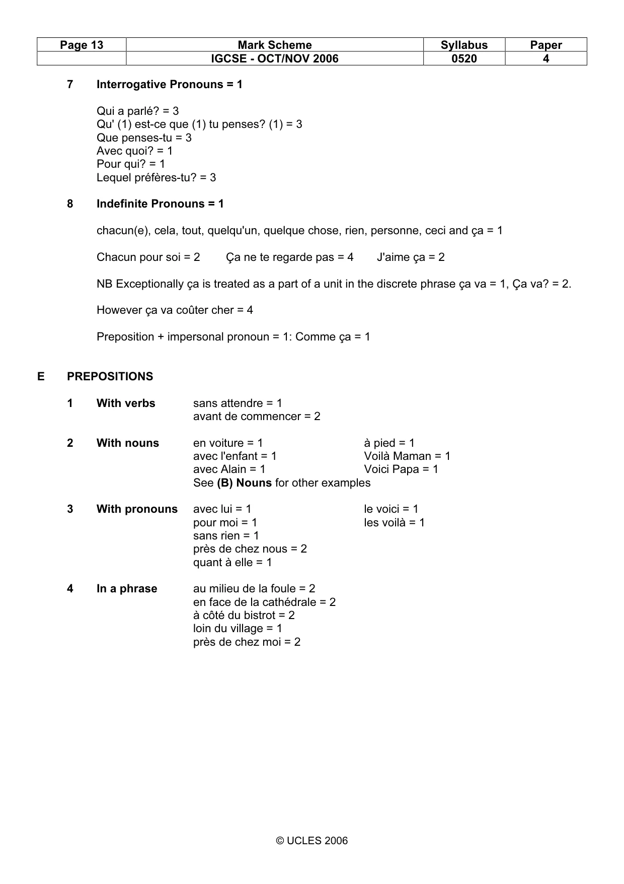 Mark scheme, page 13 of 16
