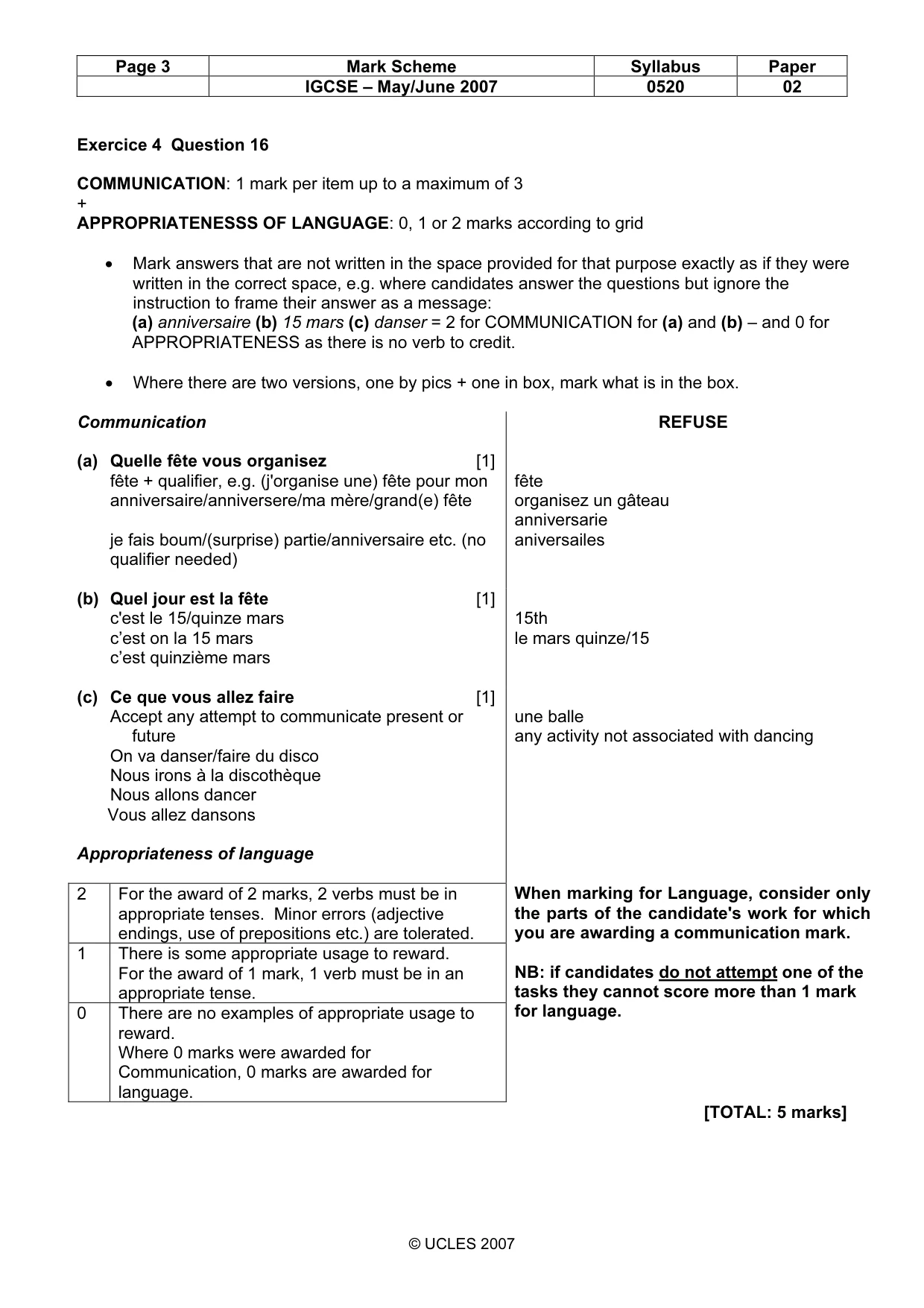 Mark scheme, page 3 of 30