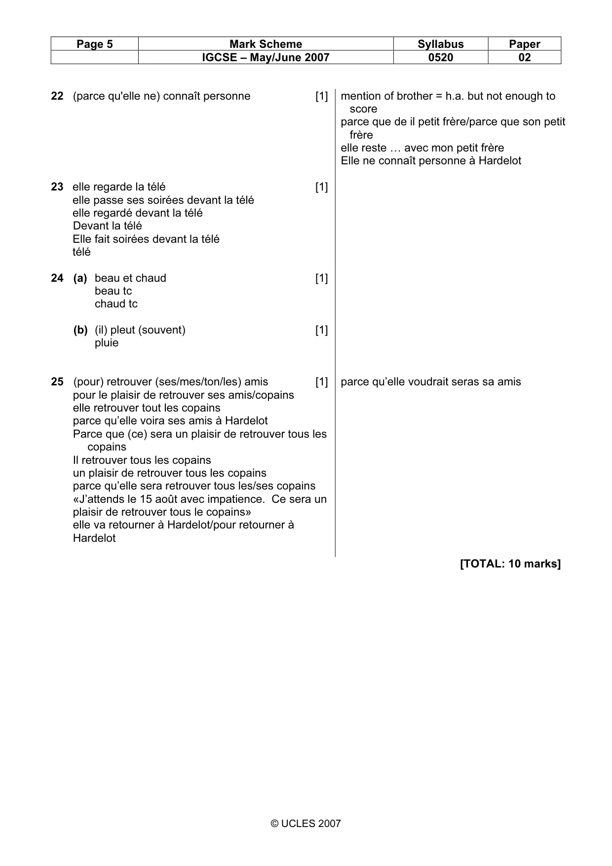 Mark scheme, page 5 of 30
