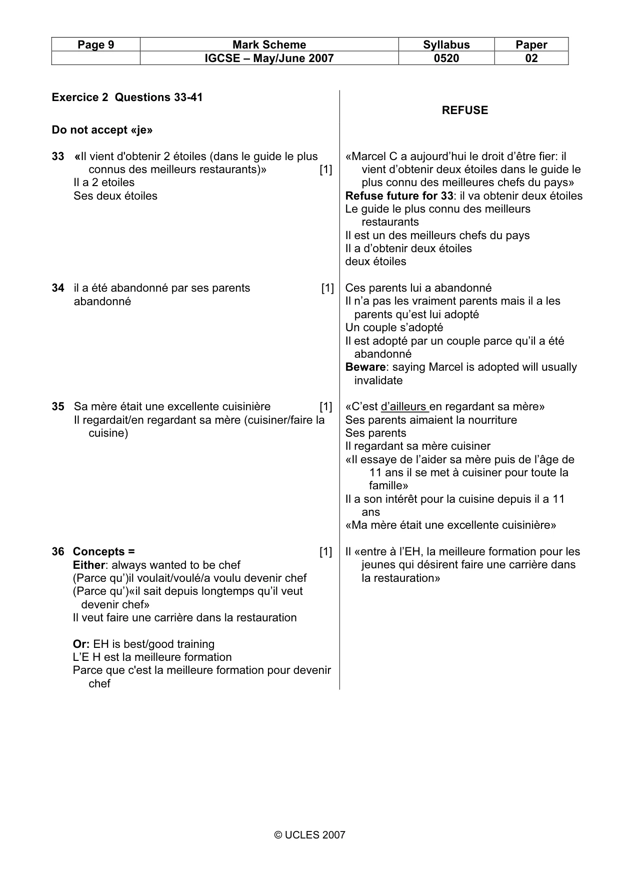 Mark scheme, page 9 of 30