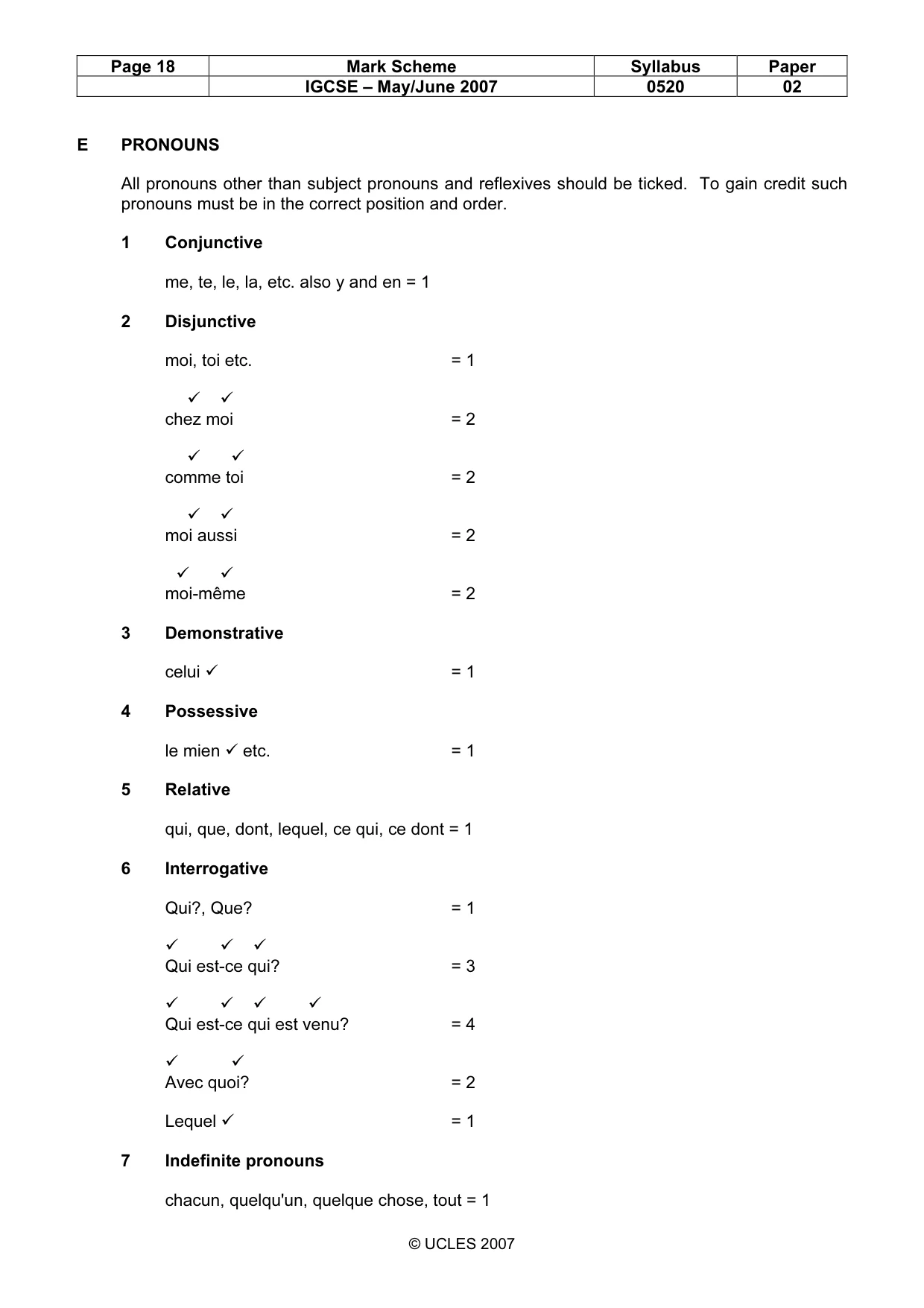 Mark scheme, page 18 of 30