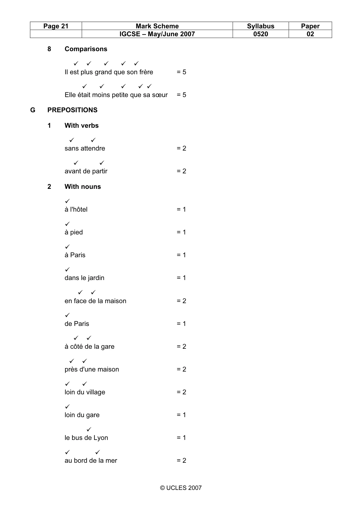 Mark scheme, page 21 of 30