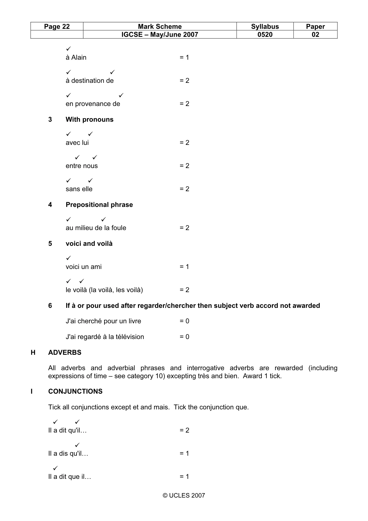 Mark scheme, page 22 of 30