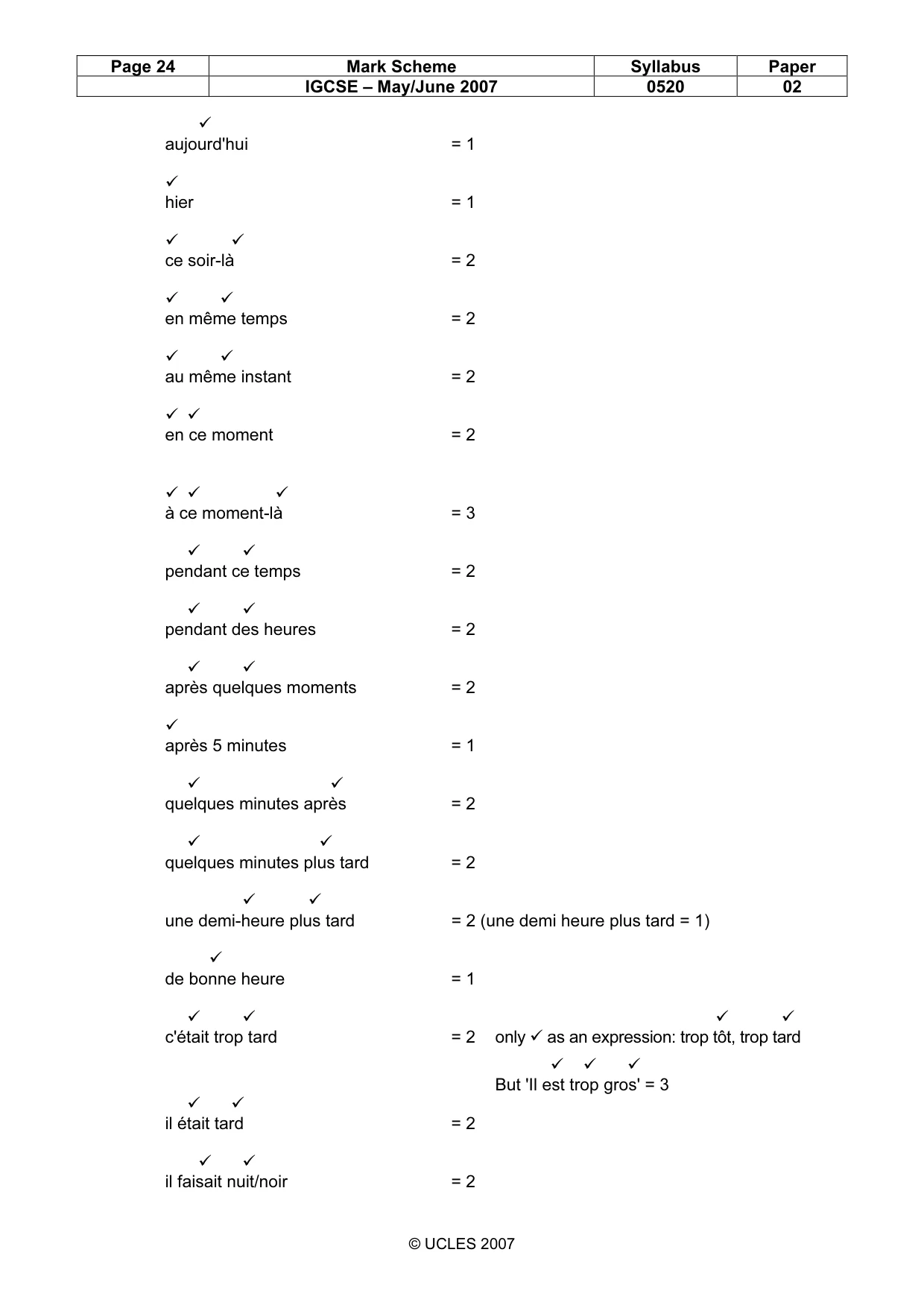 Mark scheme, page 24 of 30