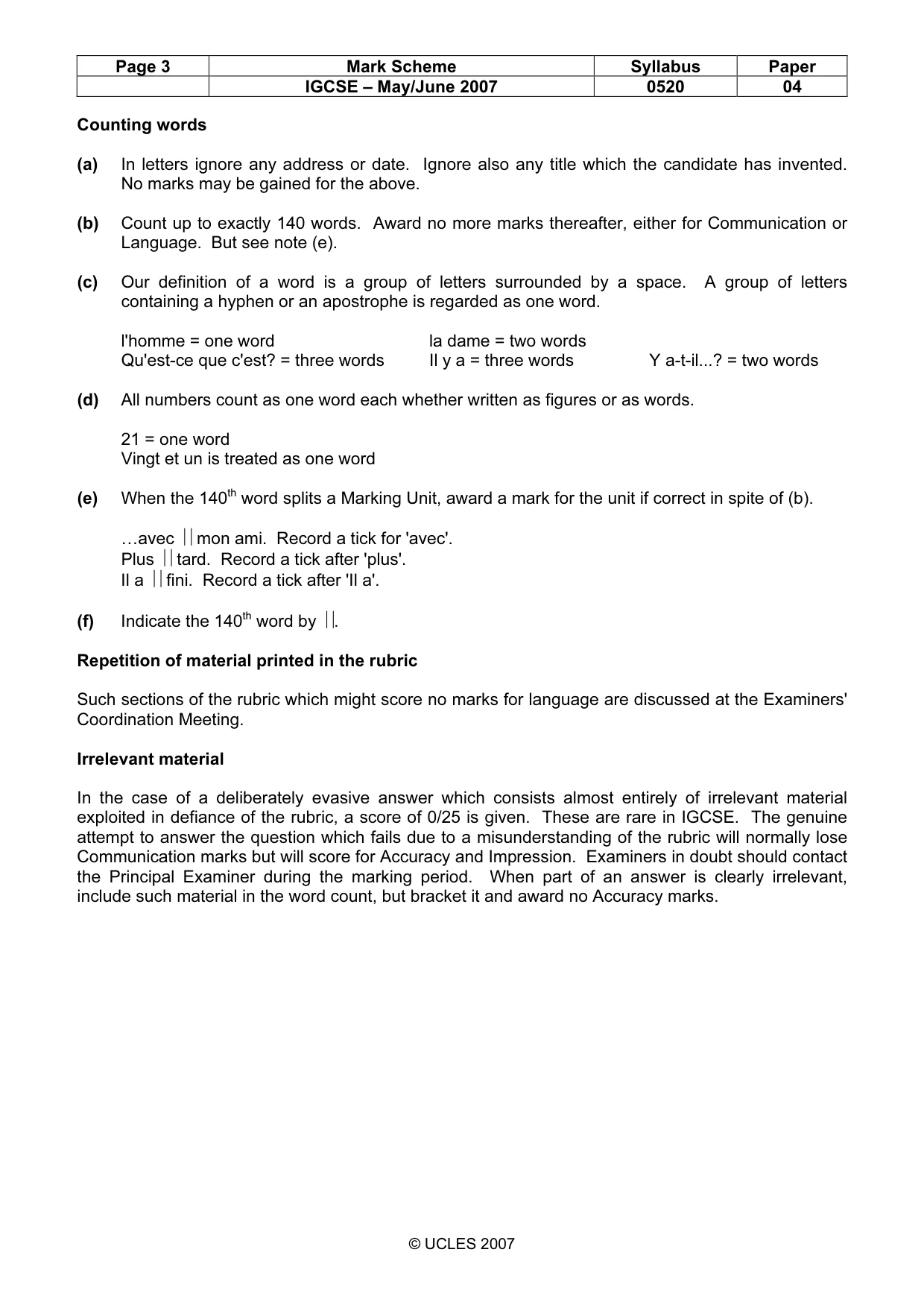 Mark scheme, page 3 of 16