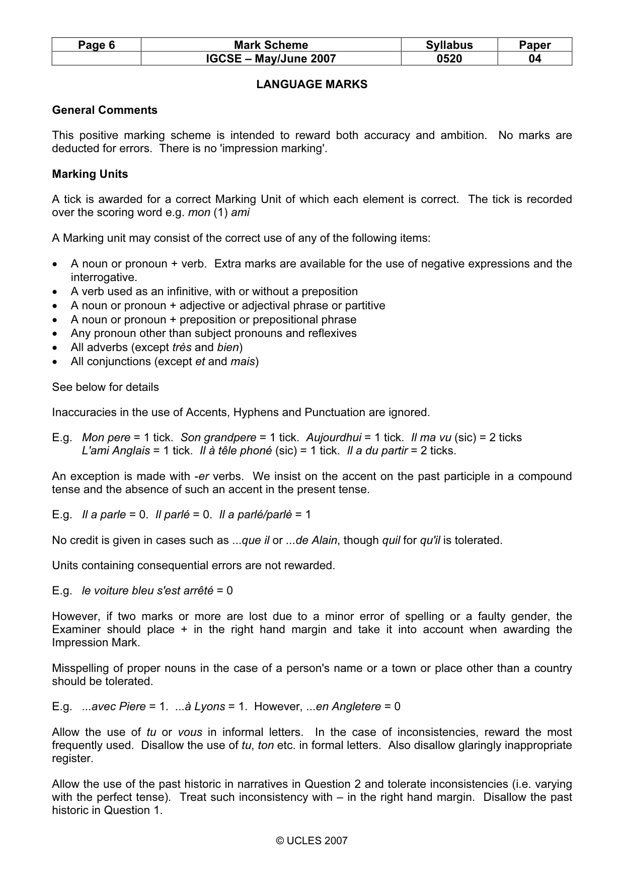 Mark scheme, page 6 of 16