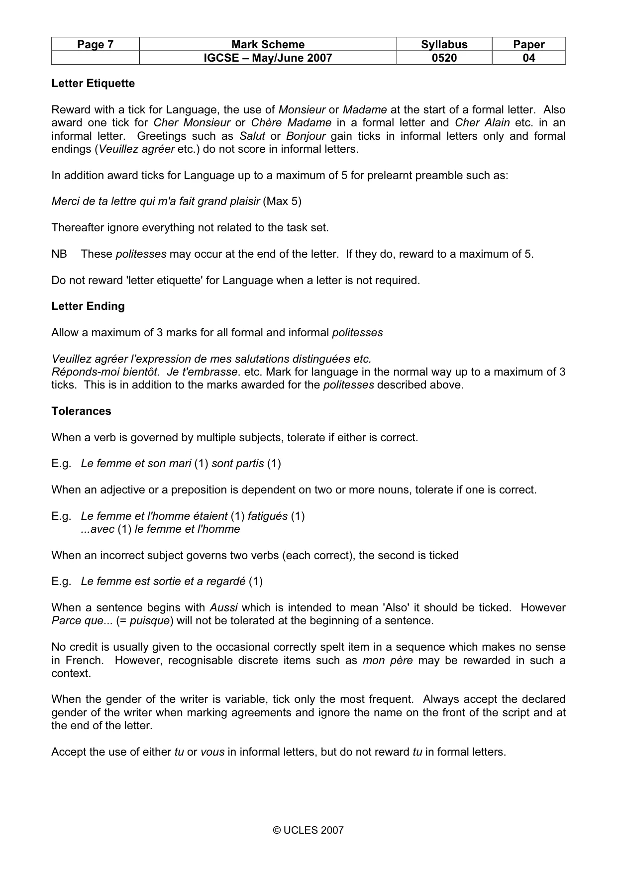 Mark scheme, page 7 of 16