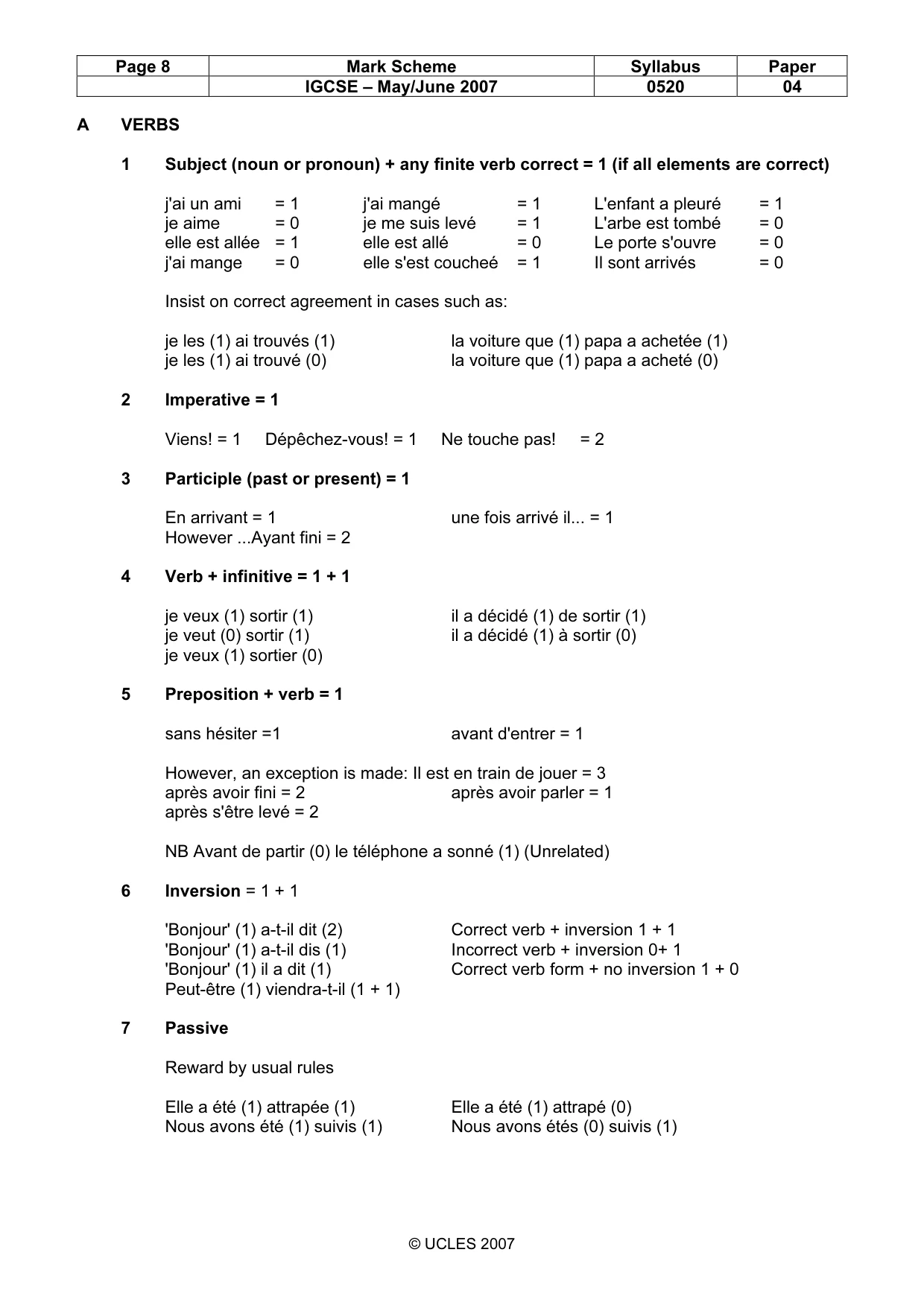 Mark scheme, page 8 of 16