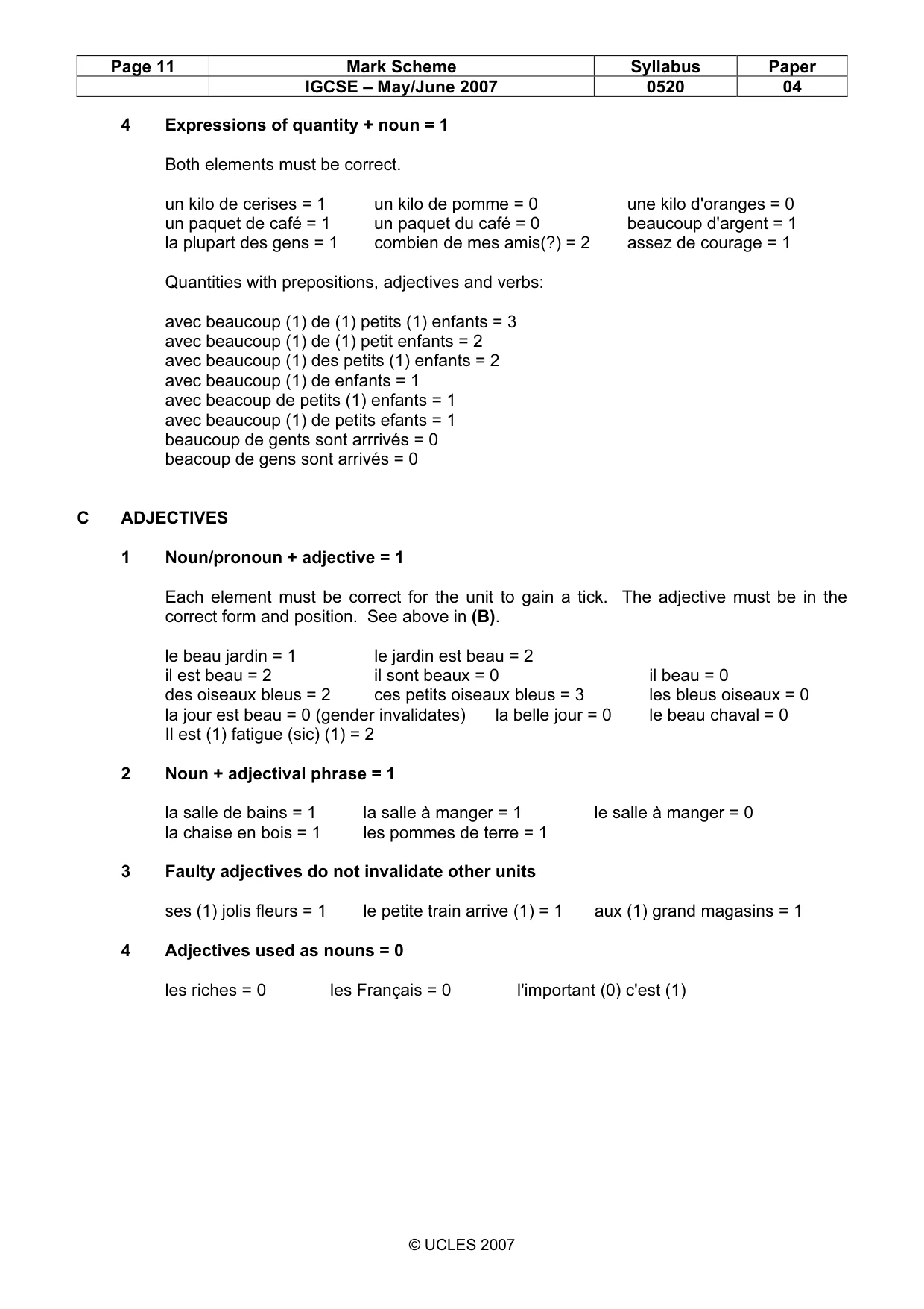 Mark scheme, page 11 of 16