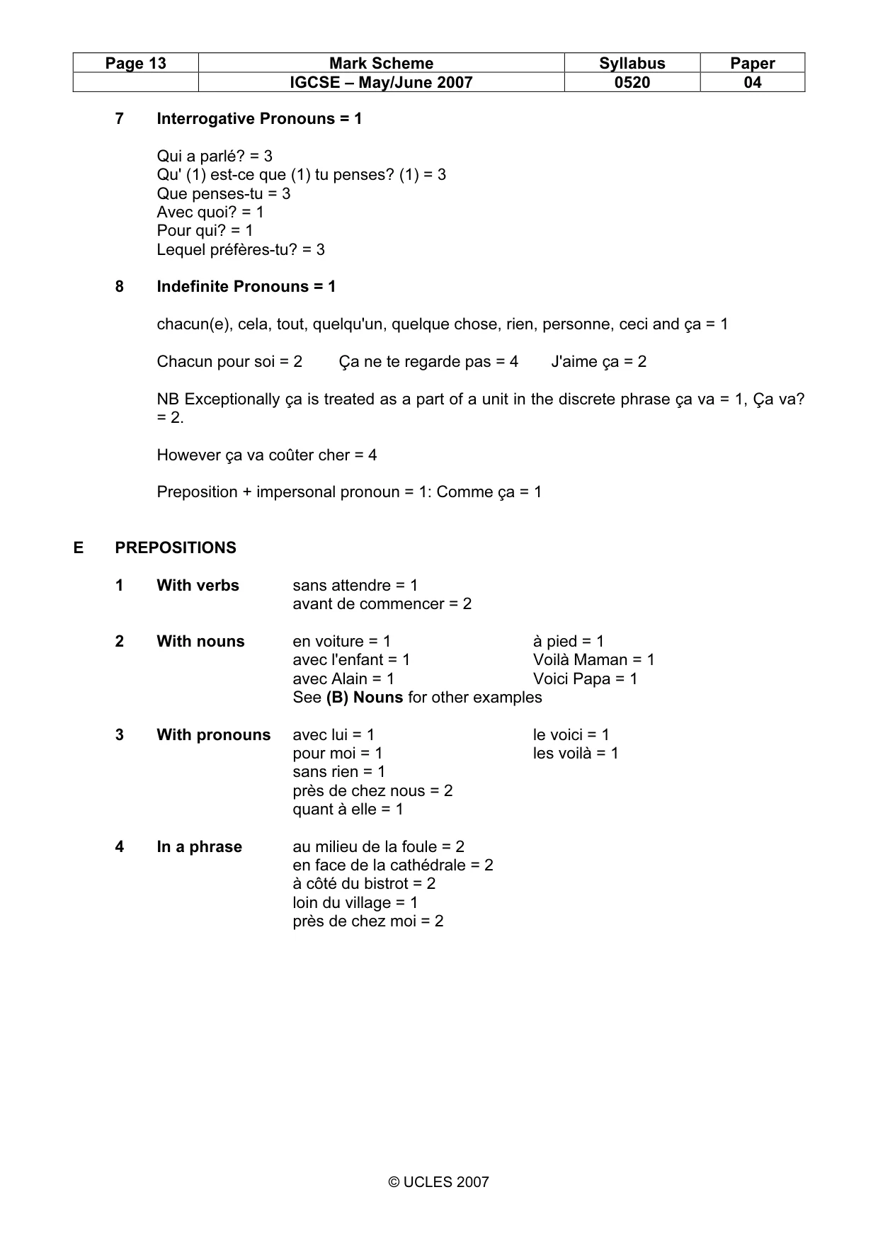 Mark scheme, page 13 of 16