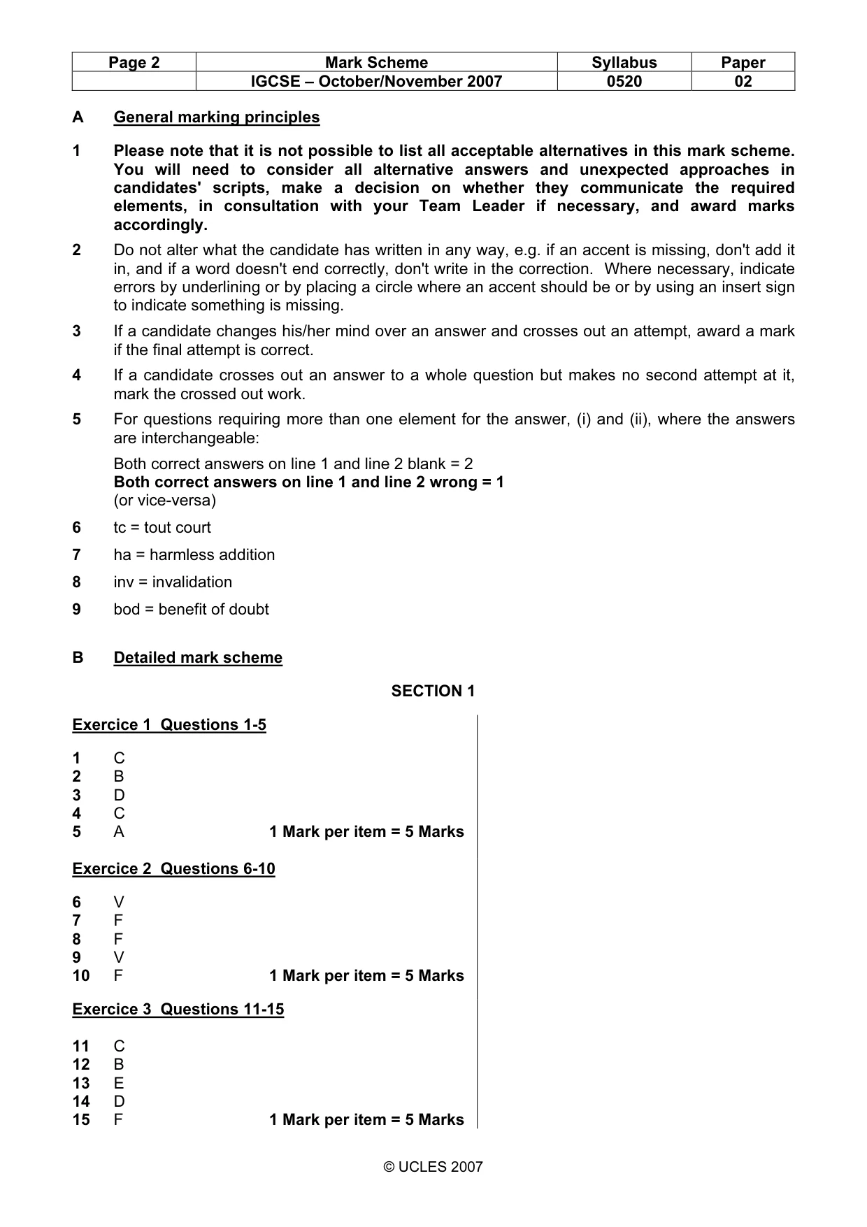 Mark scheme, page 2 of 27