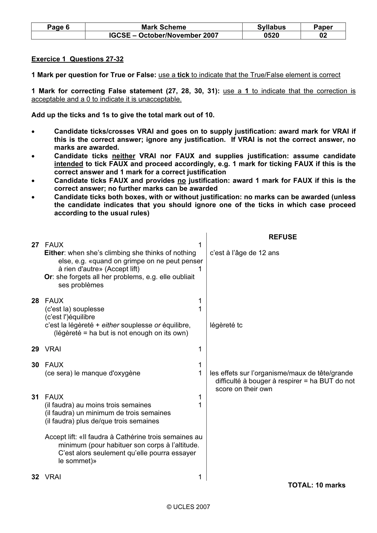 Mark scheme, page 6 of 27