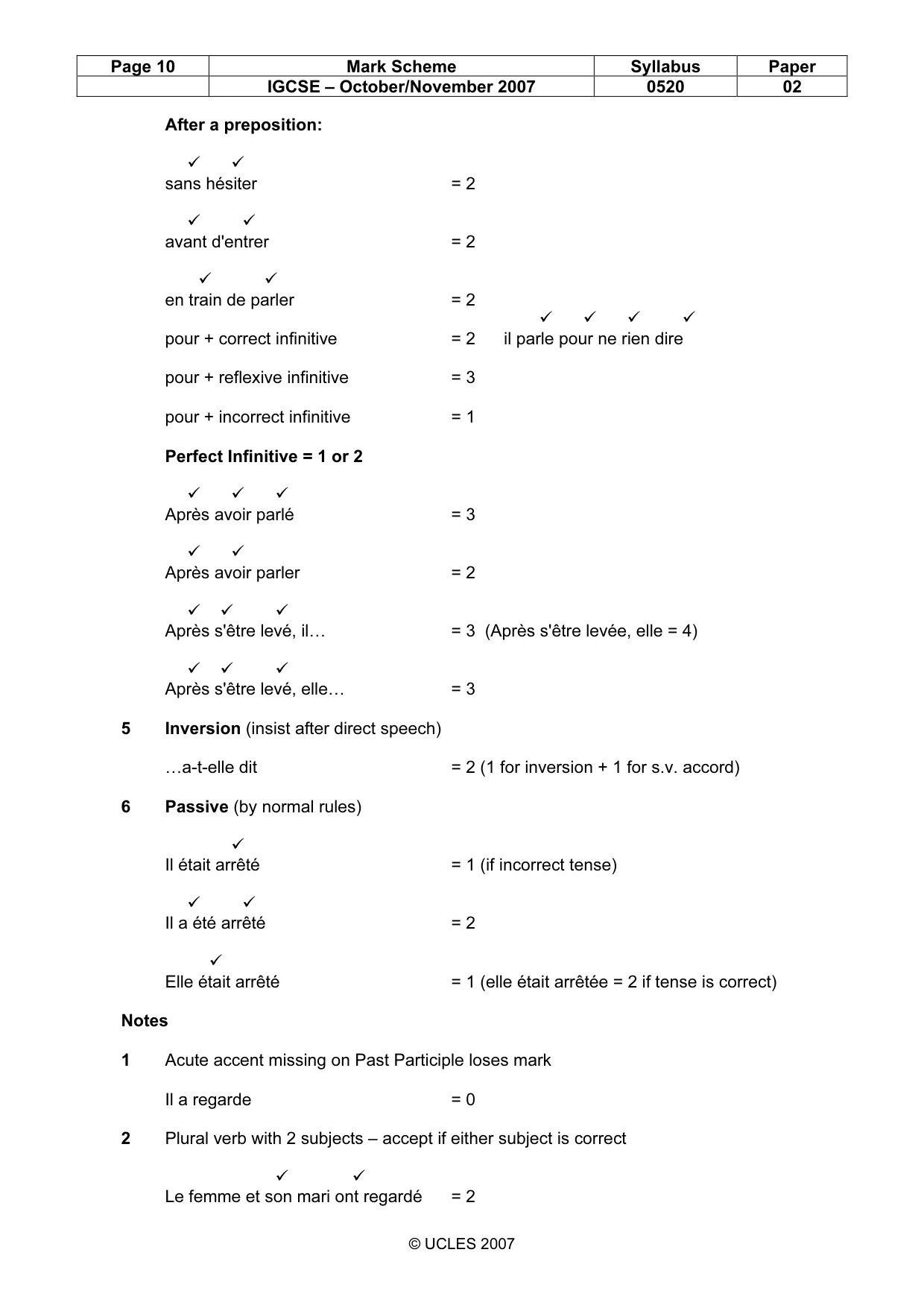 Mark scheme, page 10 of 27