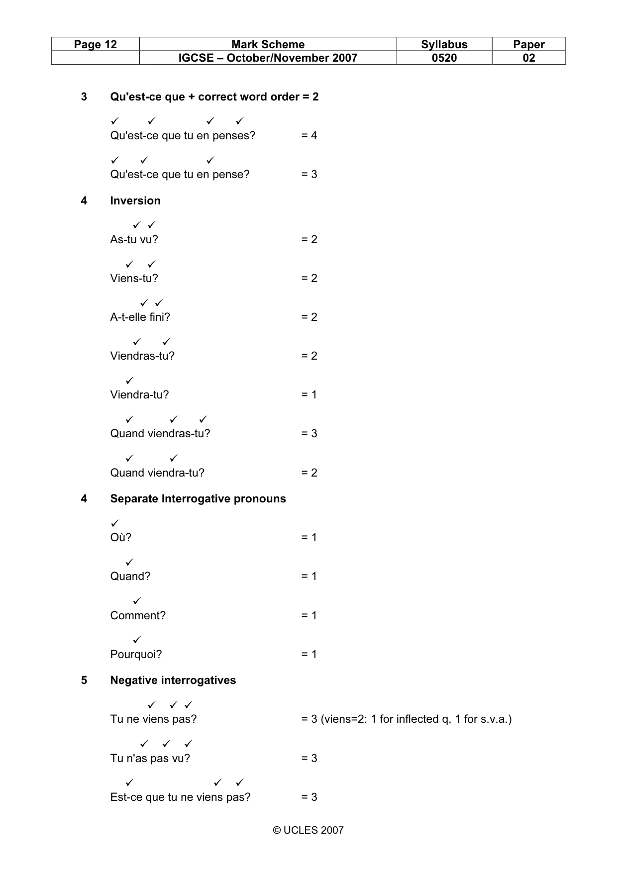 Mark scheme, page 12 of 27