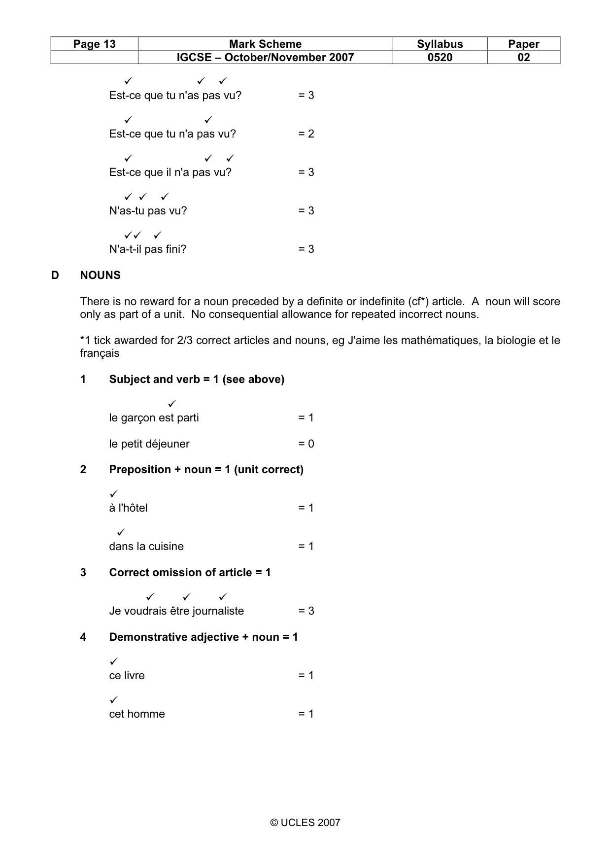 Mark scheme, page 13 of 27