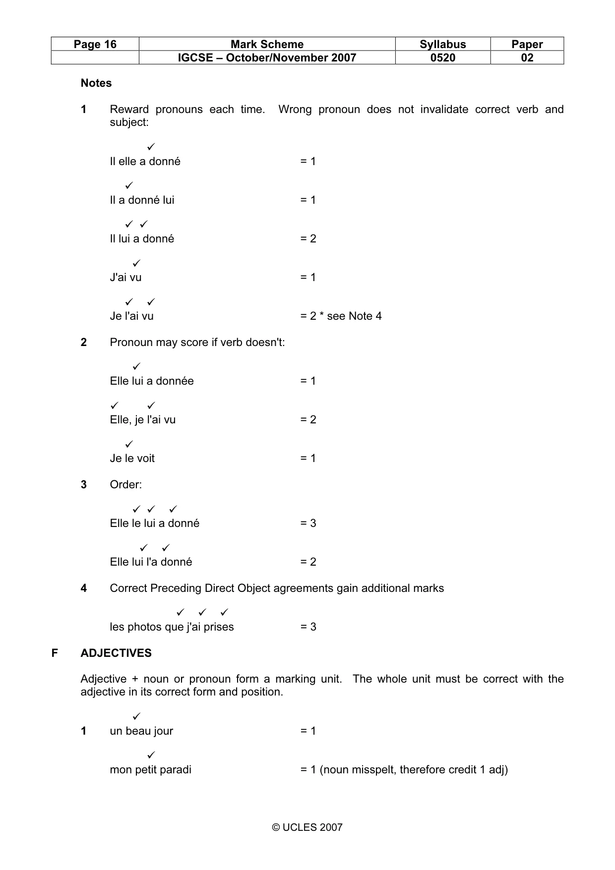 Mark scheme, page 16 of 27