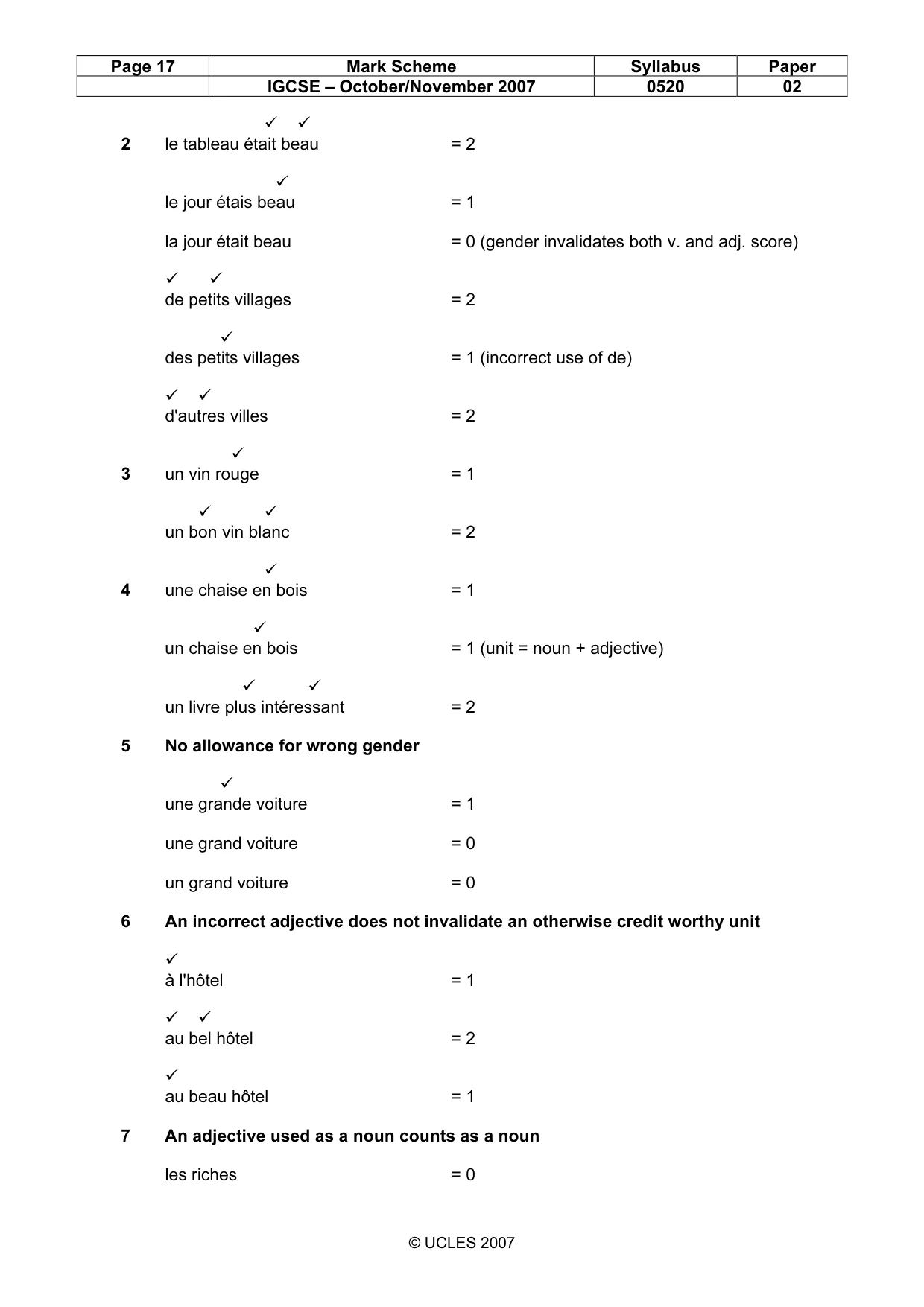 Mark scheme, page 17 of 27