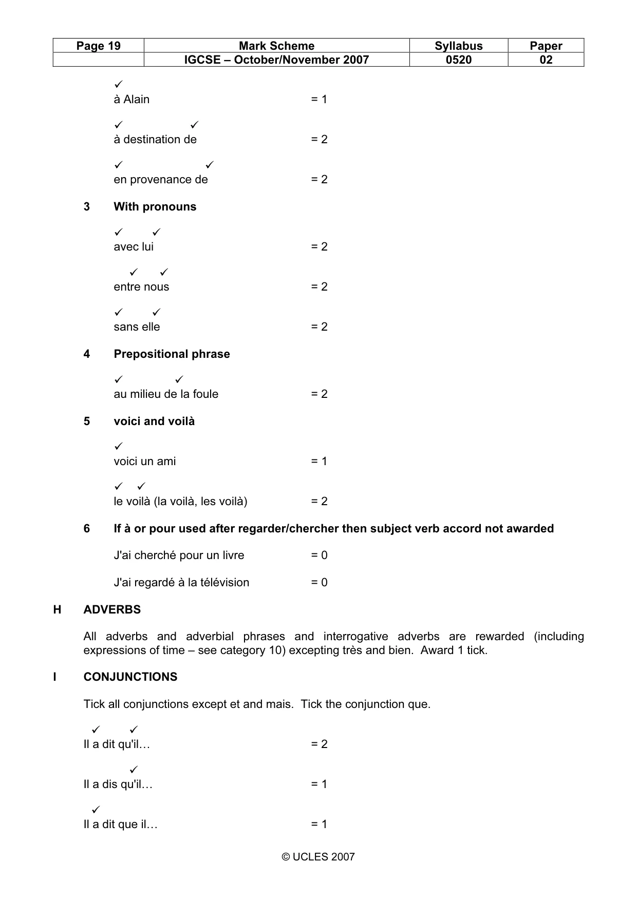 Mark scheme, page 19 of 27
