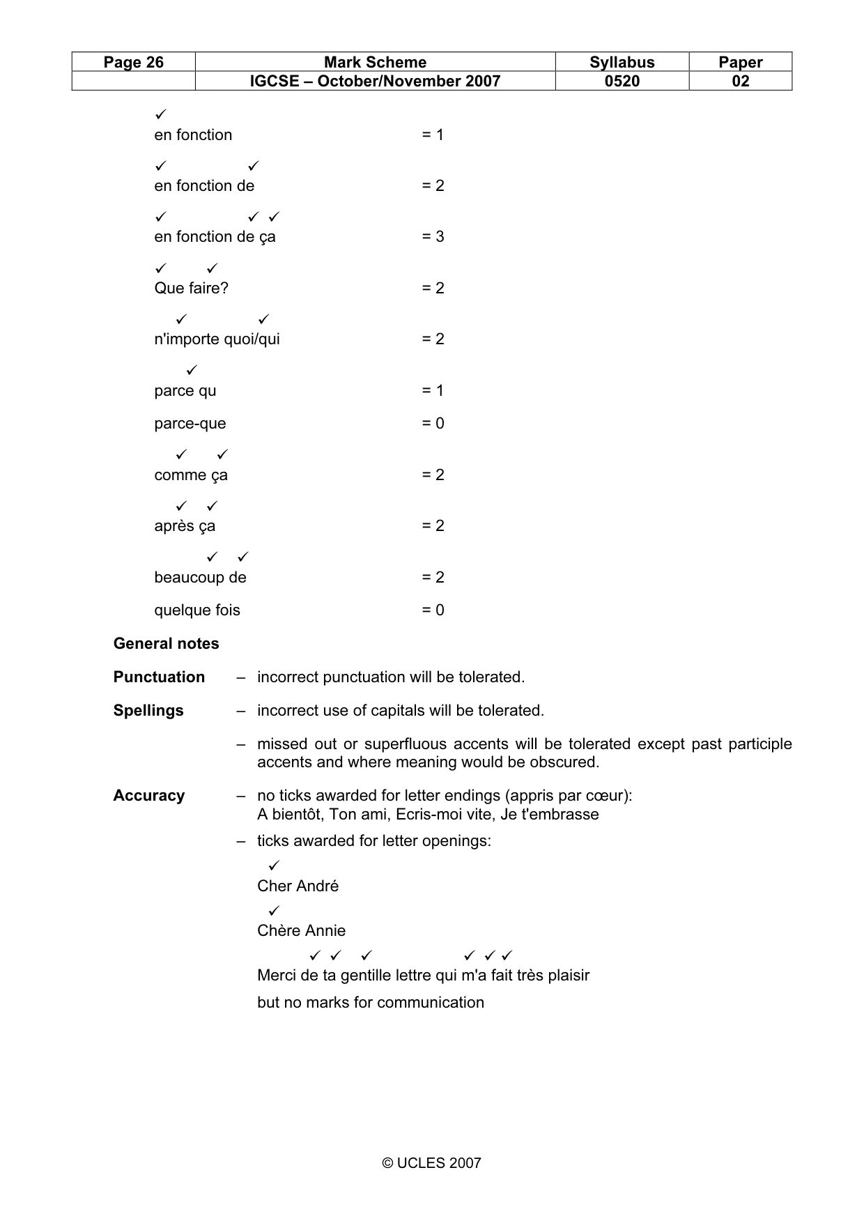 Mark scheme, page 26 of 27