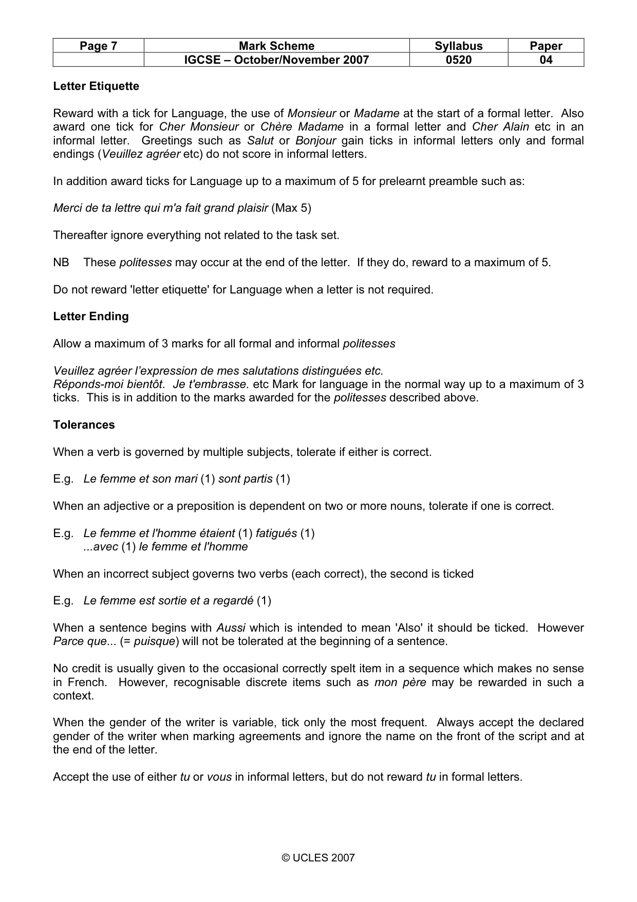 Mark scheme, page 7 of 16