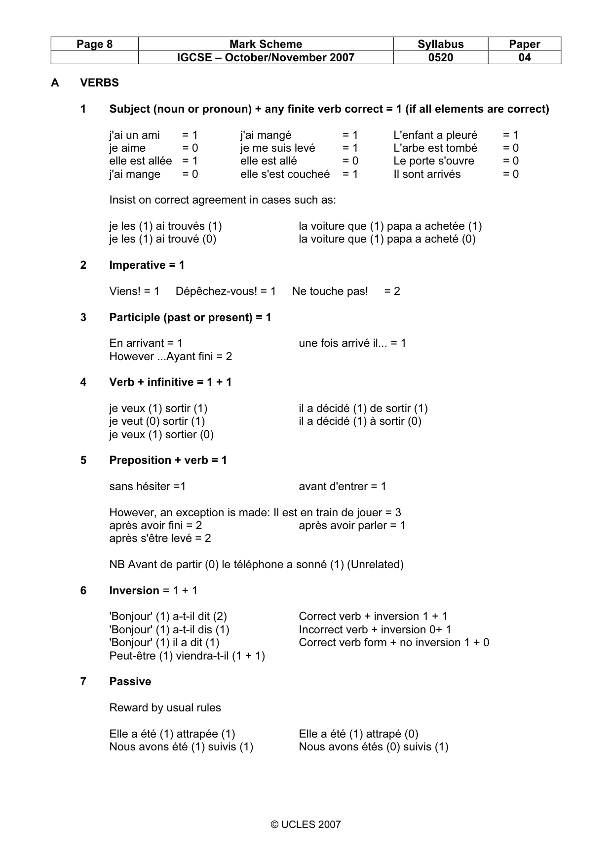 Mark scheme, page 8 of 16
