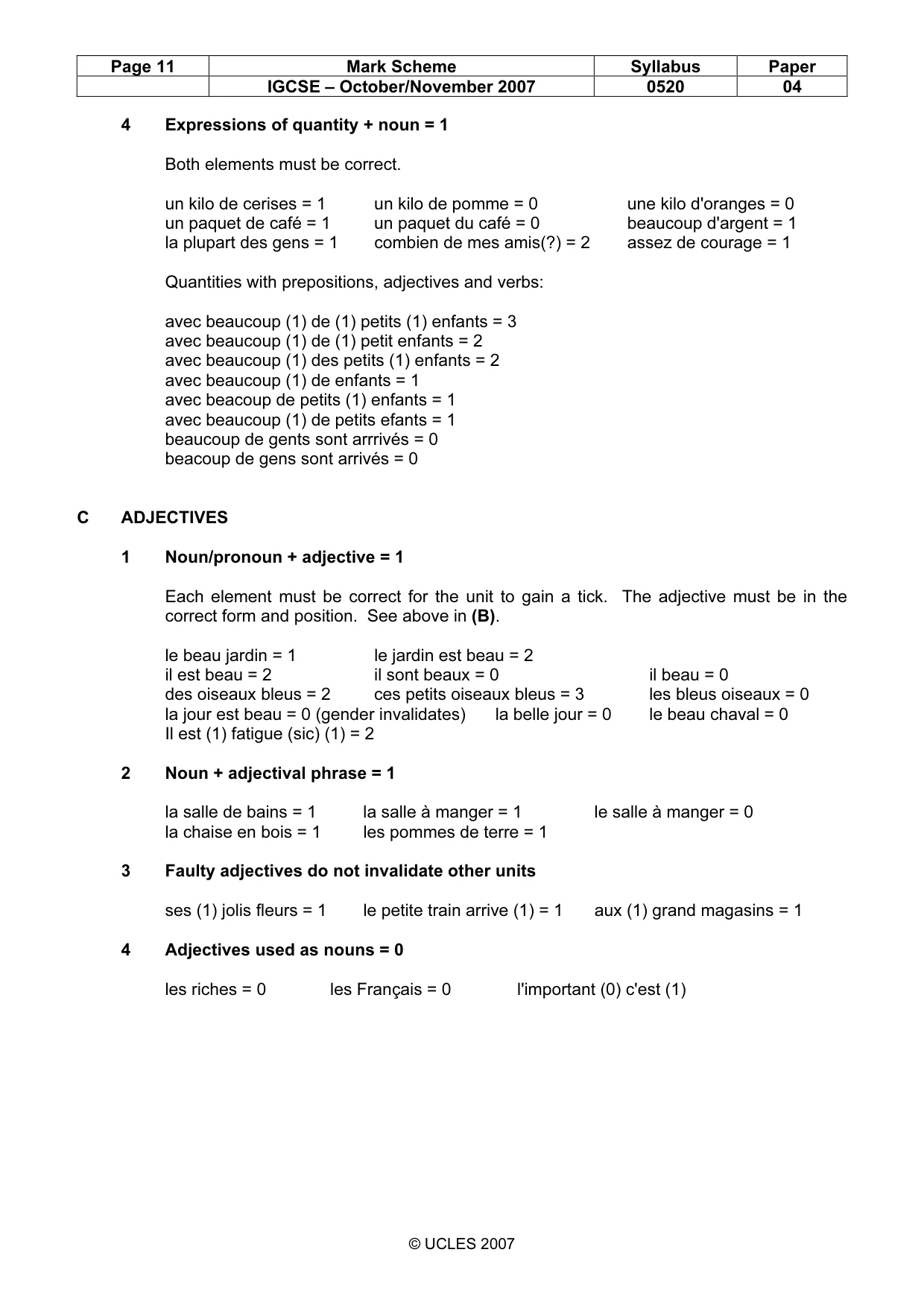Mark scheme, page 11 of 16