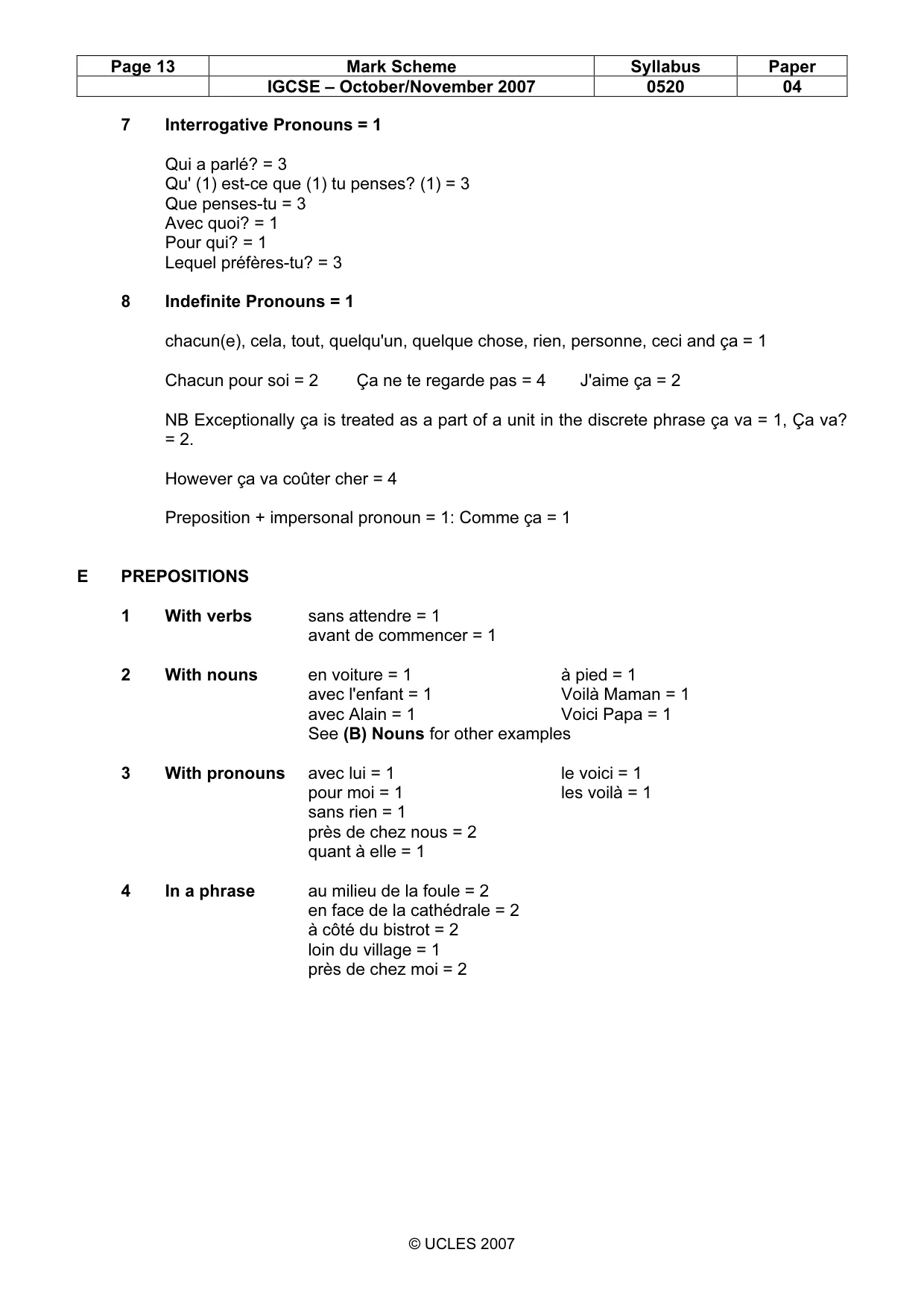 Mark scheme, page 13 of 16