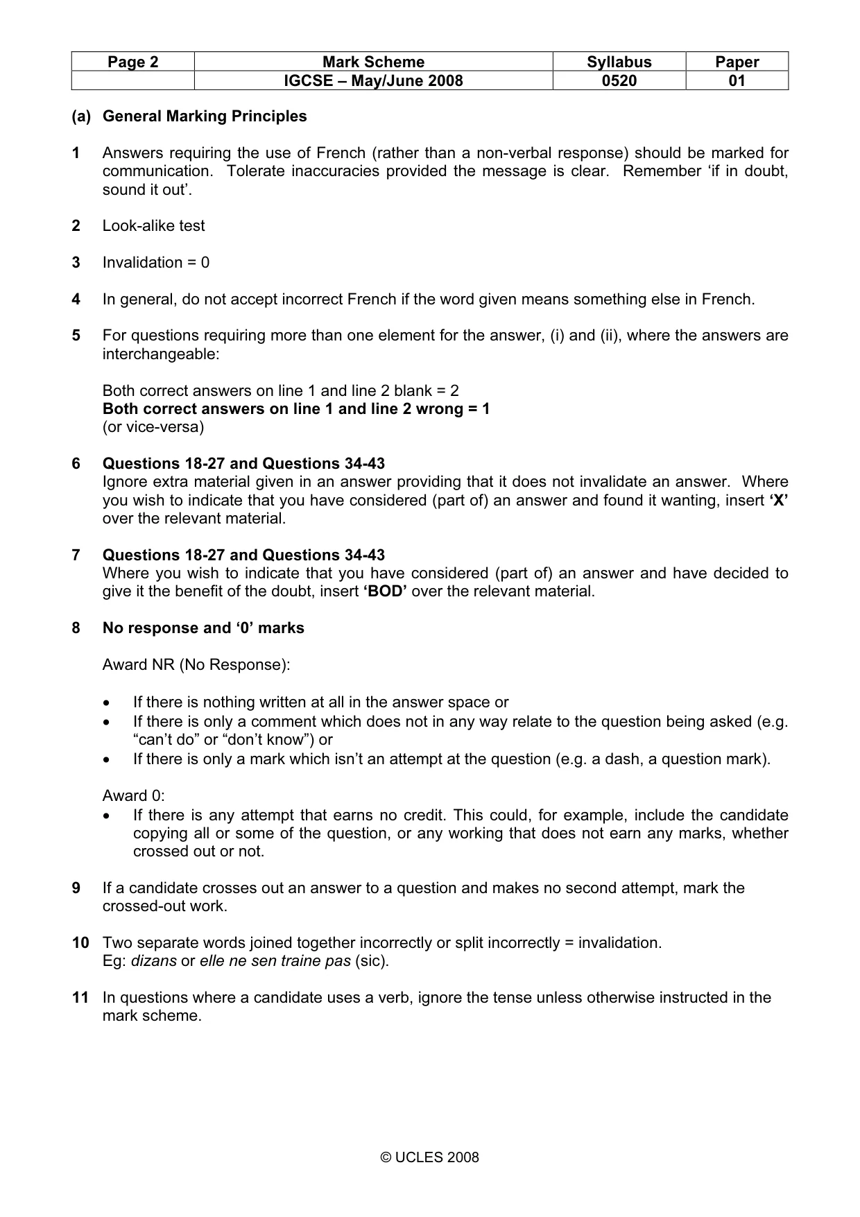 Mark scheme, page 2 of 7