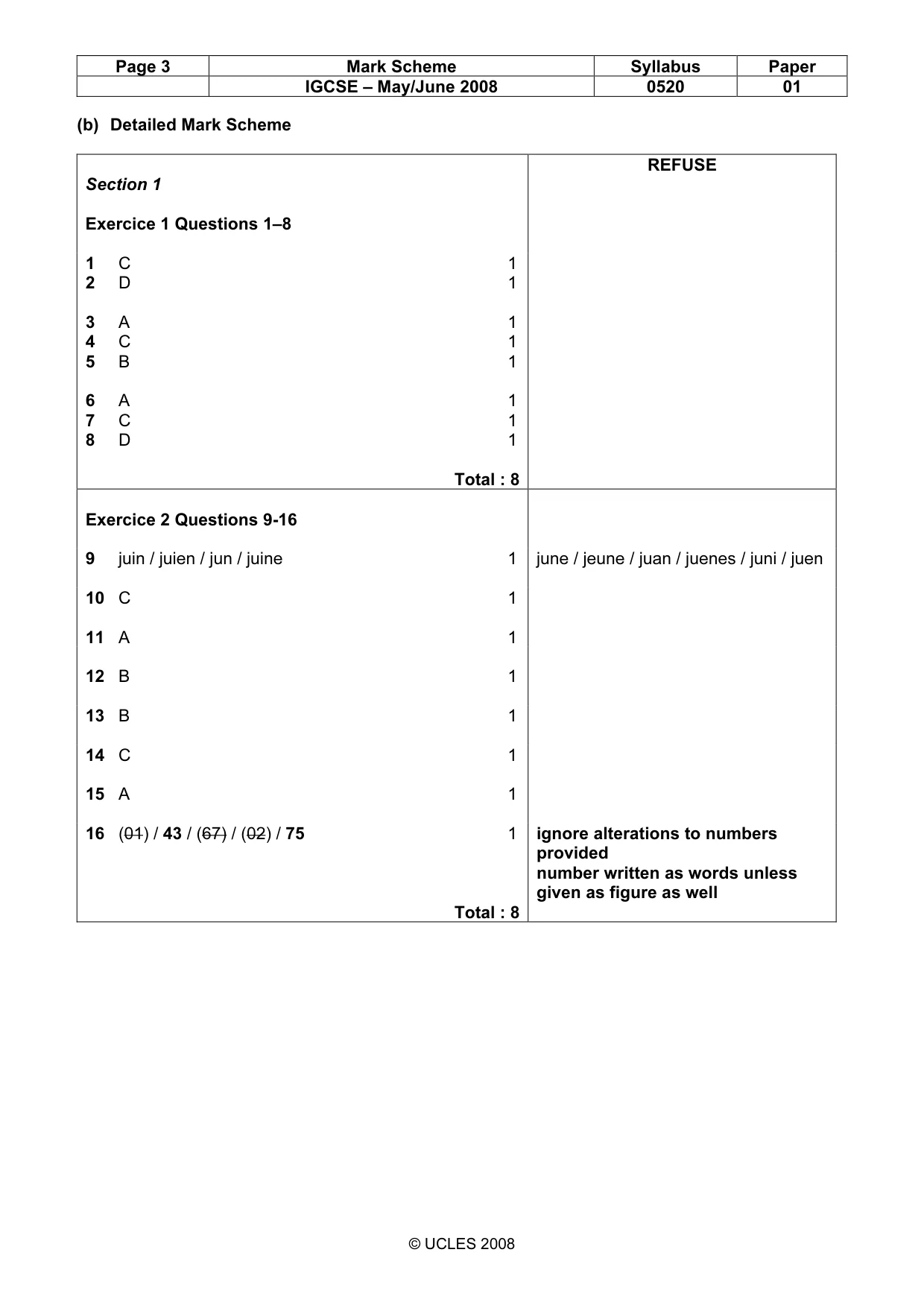 Mark scheme, page 3 of 7