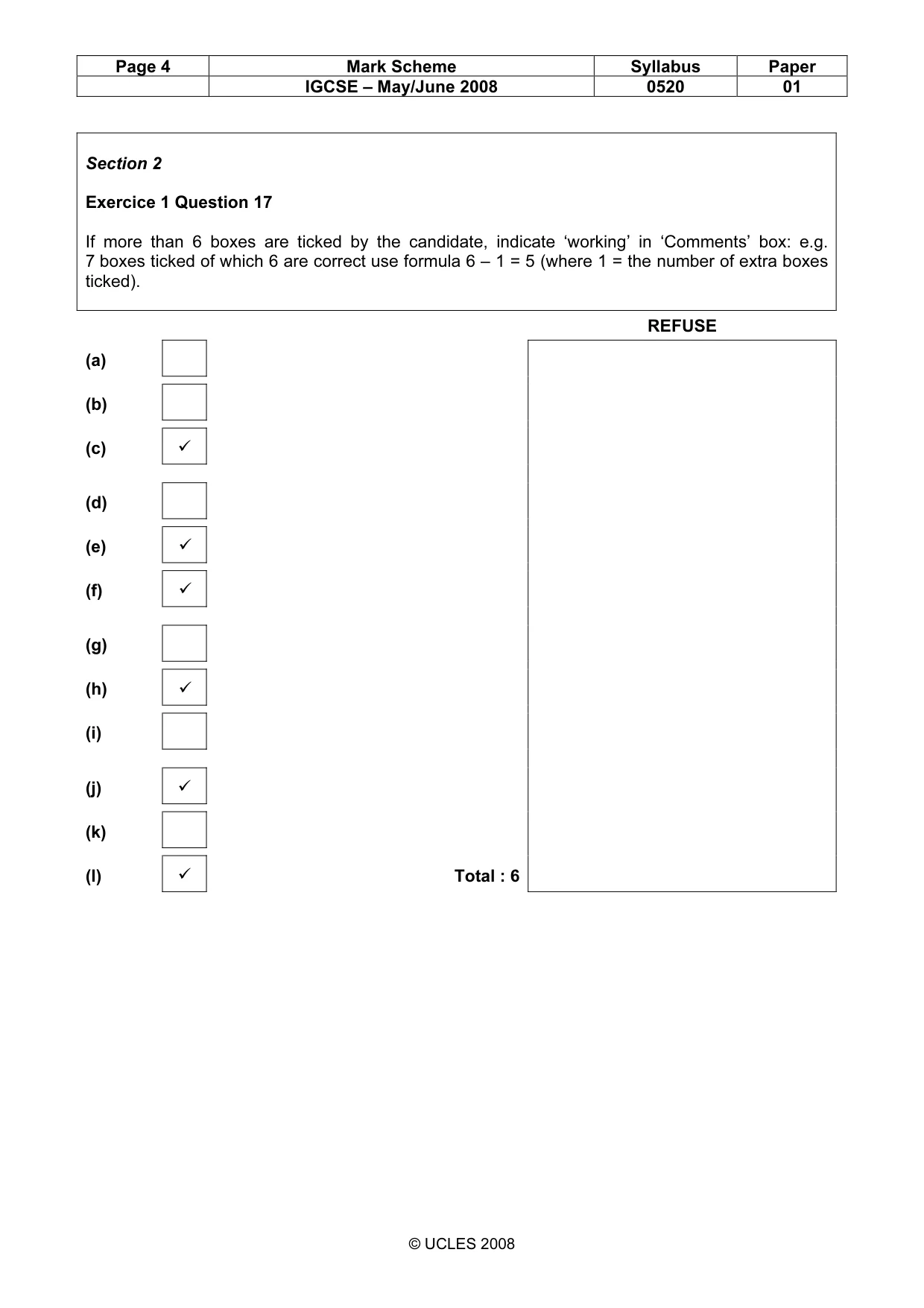Mark scheme, page 4 of 7