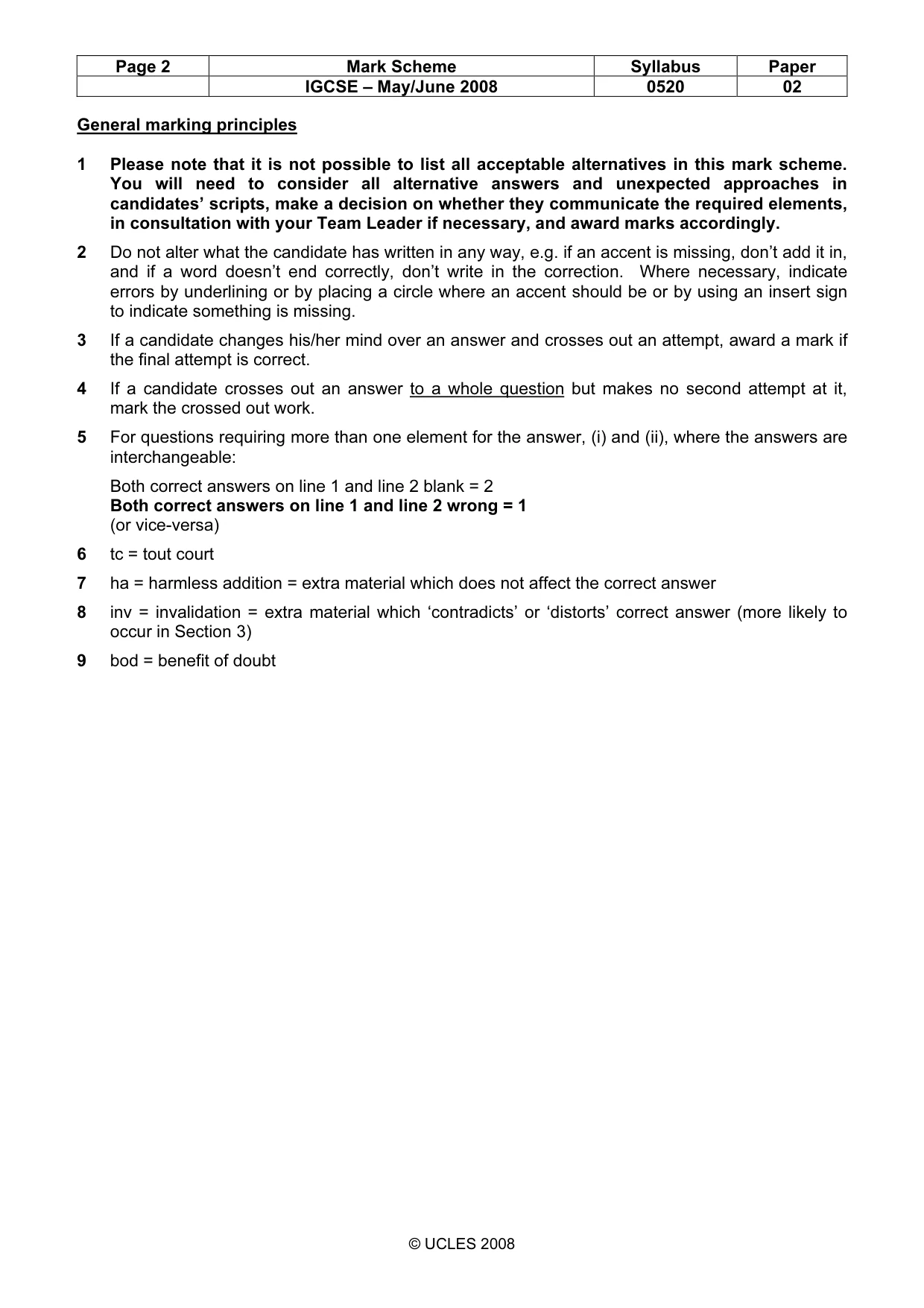 Mark scheme, page 2 of 31