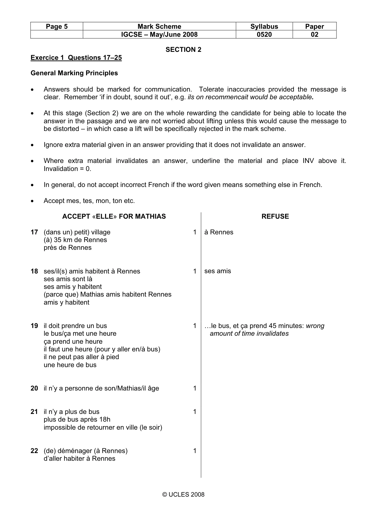 Mark scheme, page 5 of 31
