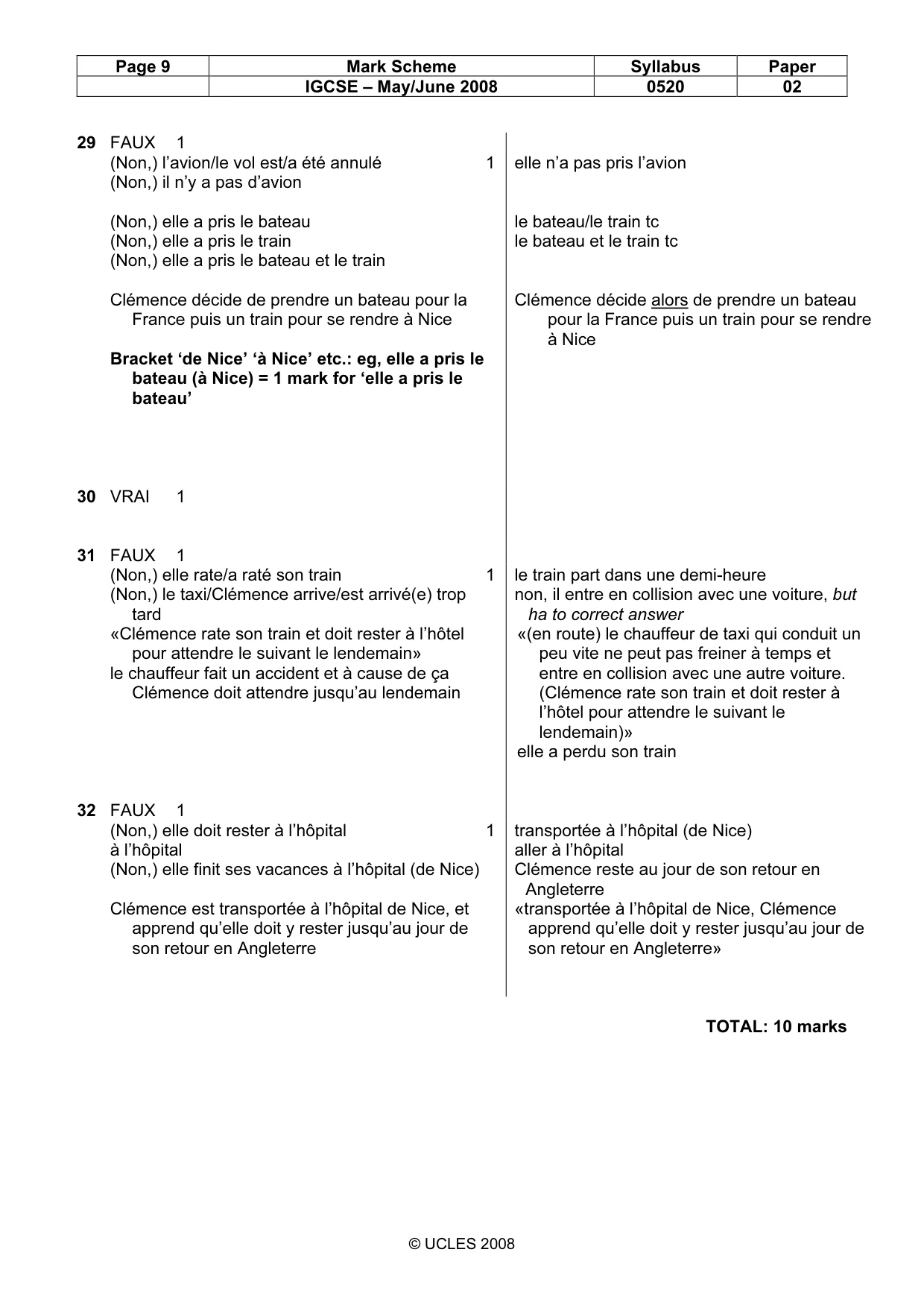 Mark scheme, page 9 of 31