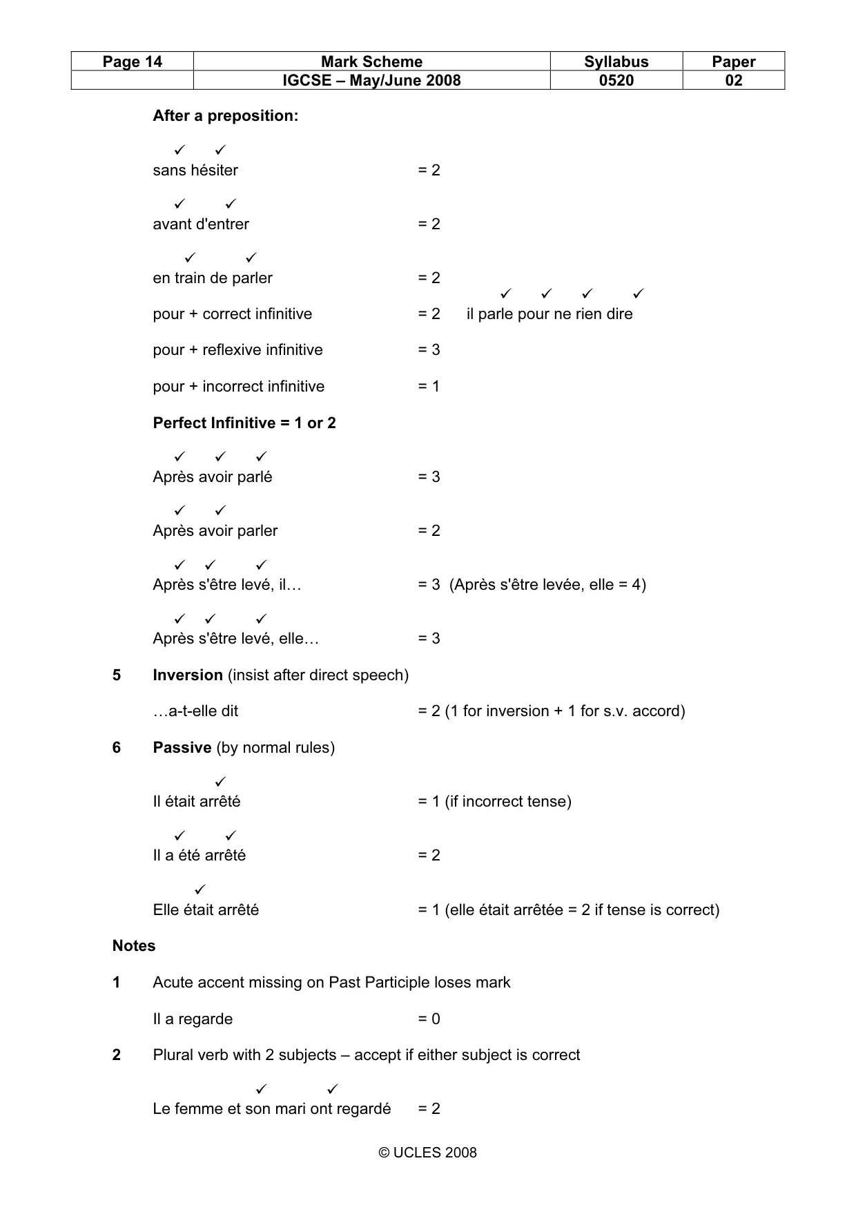 Mark scheme, page 14 of 31
