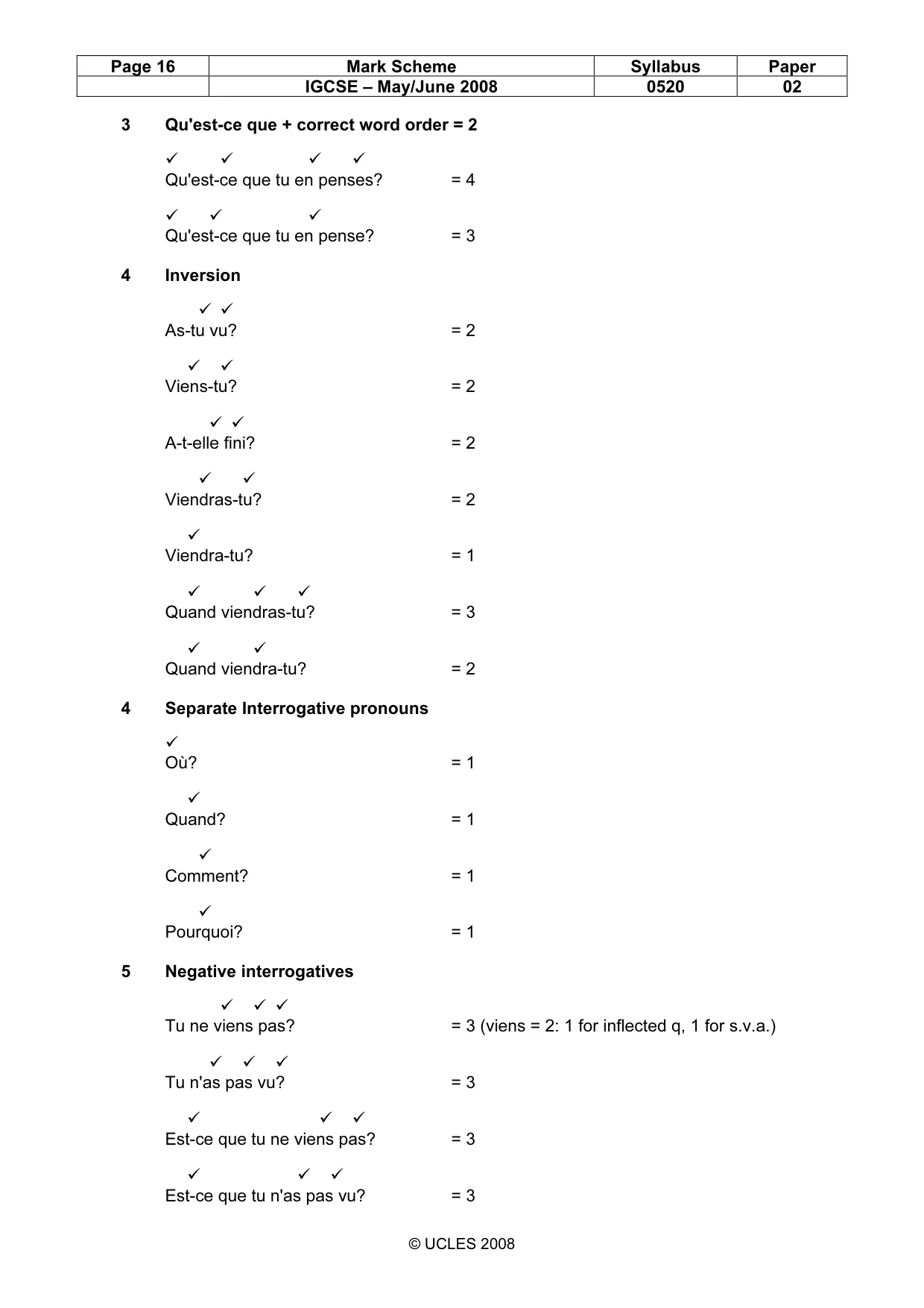 Mark scheme, page 16 of 31