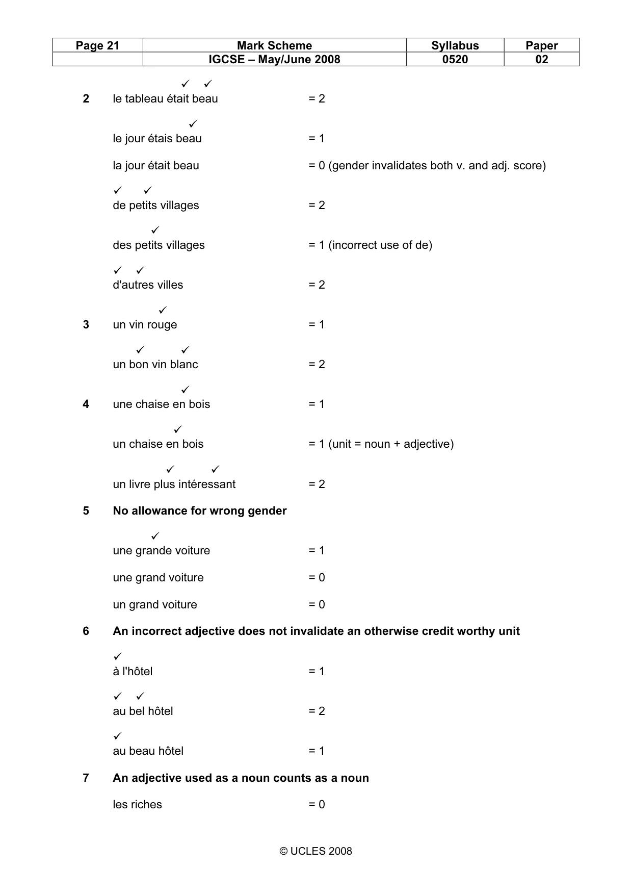 Mark scheme, page 21 of 31